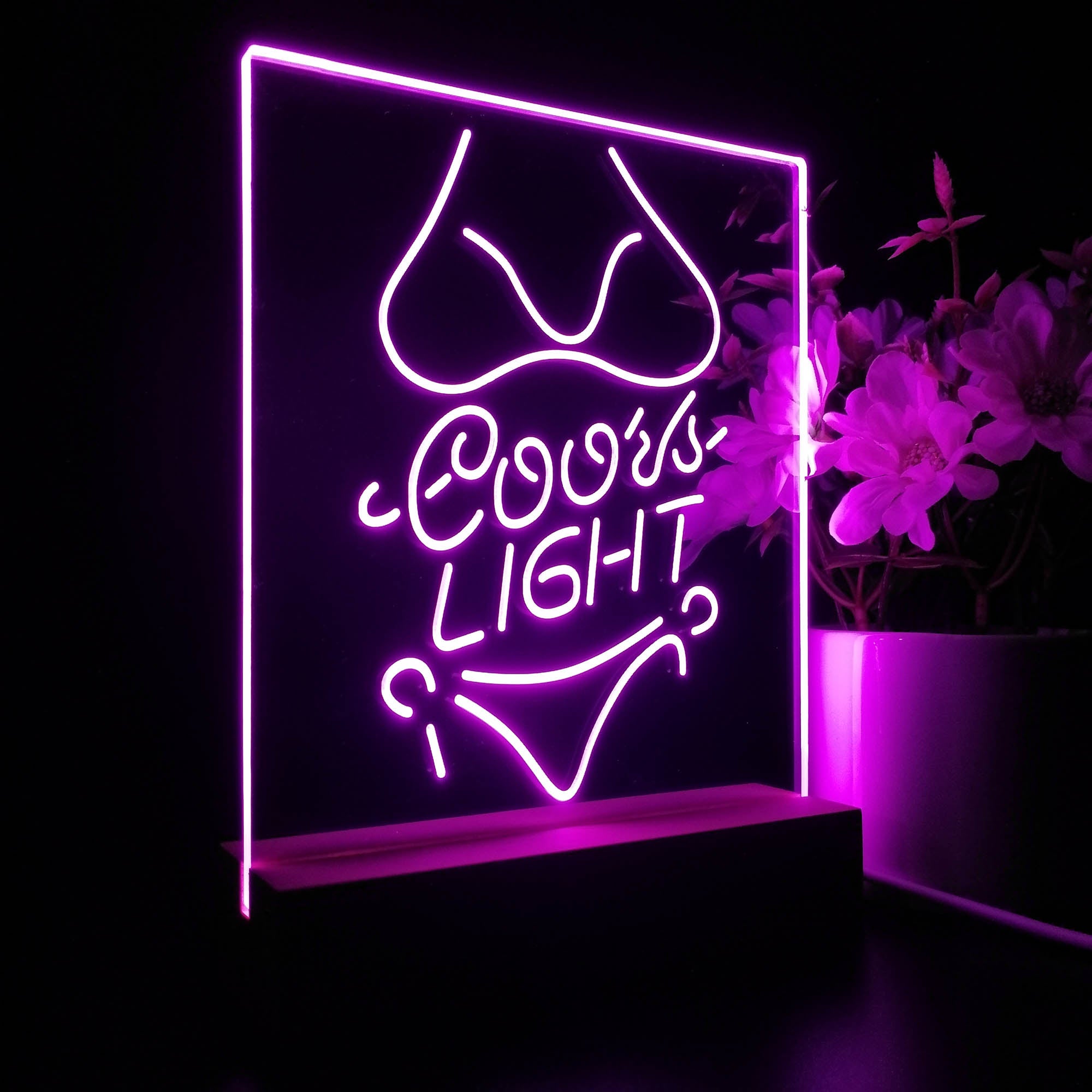 Coors Light Bikini Girl Man Cave 3D LED Illusion Night Light Table Lamp