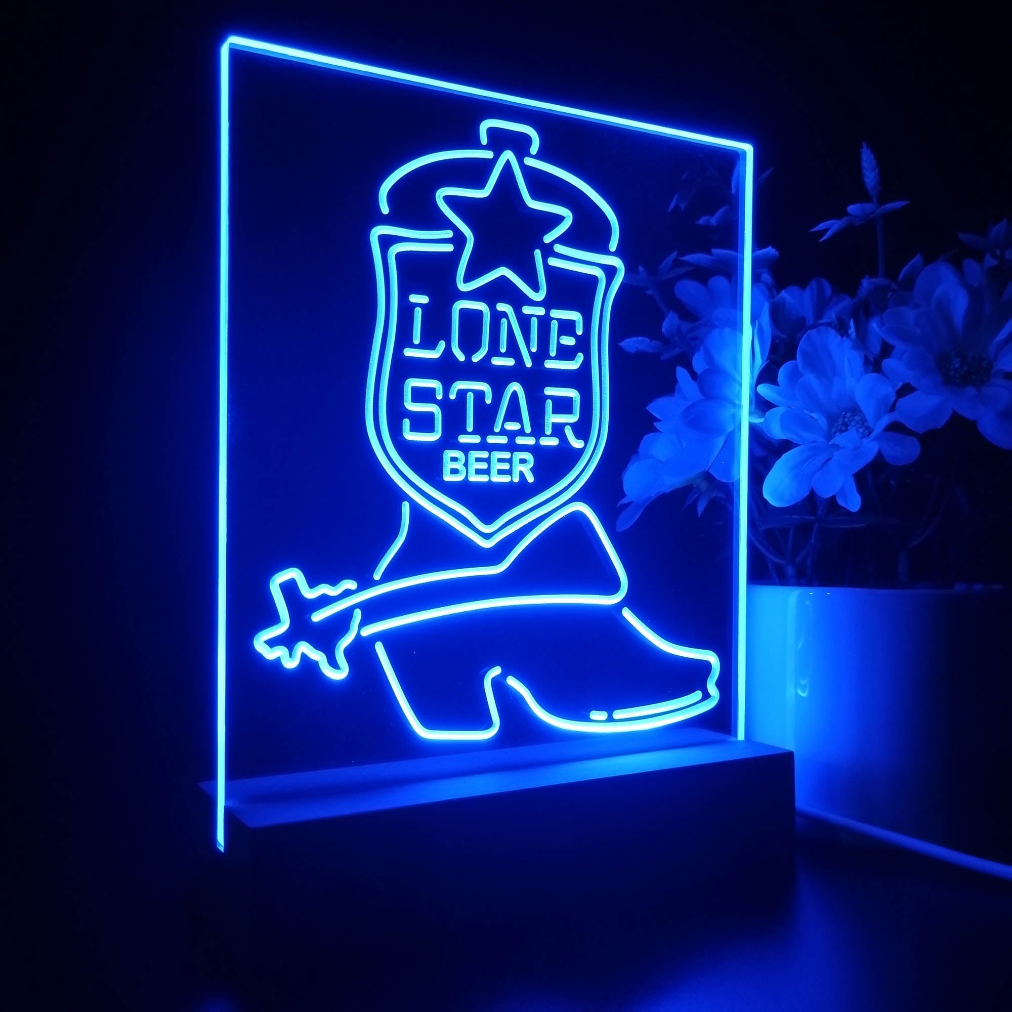 Lone Star Boot 3D LED Illusion Night Light Table Lamp