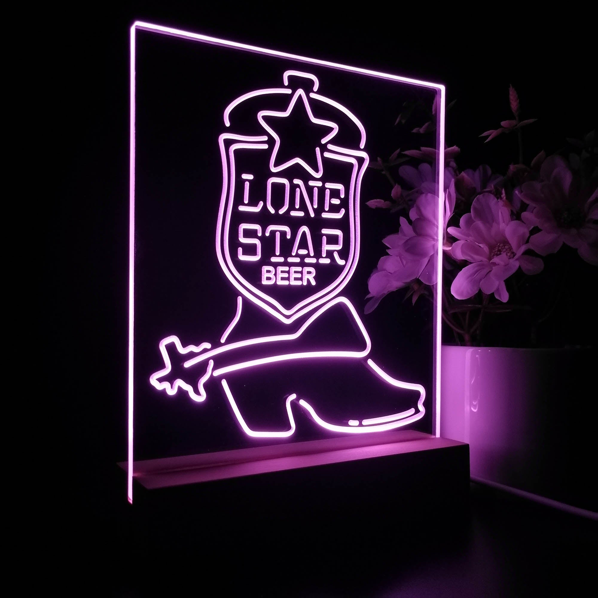 Lone Star Boot 3D LED Optical Illusion Night Light Table Lamp