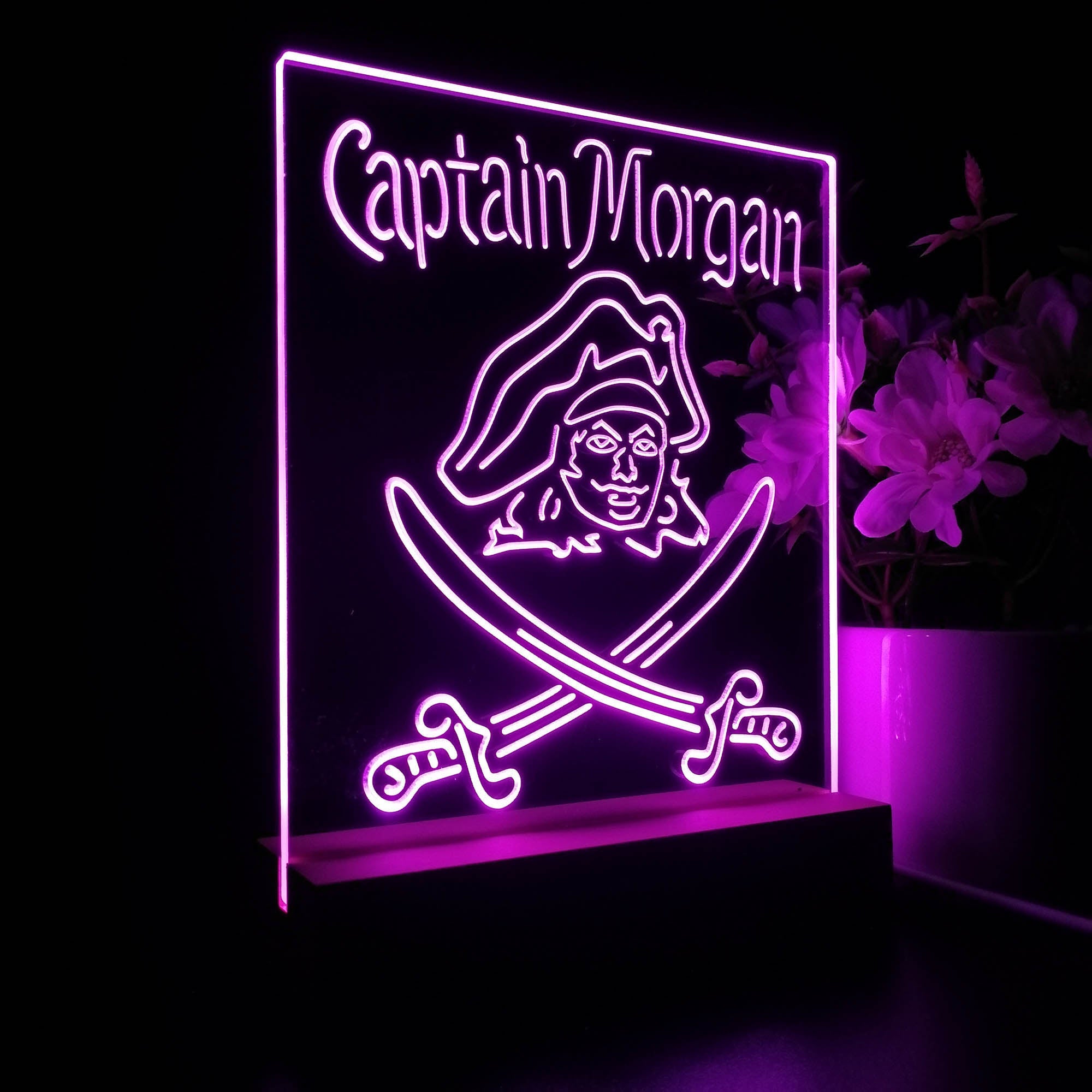 Captain Morgan Rum Bar 3D LED Optical Illusion Night Light Table Lamp