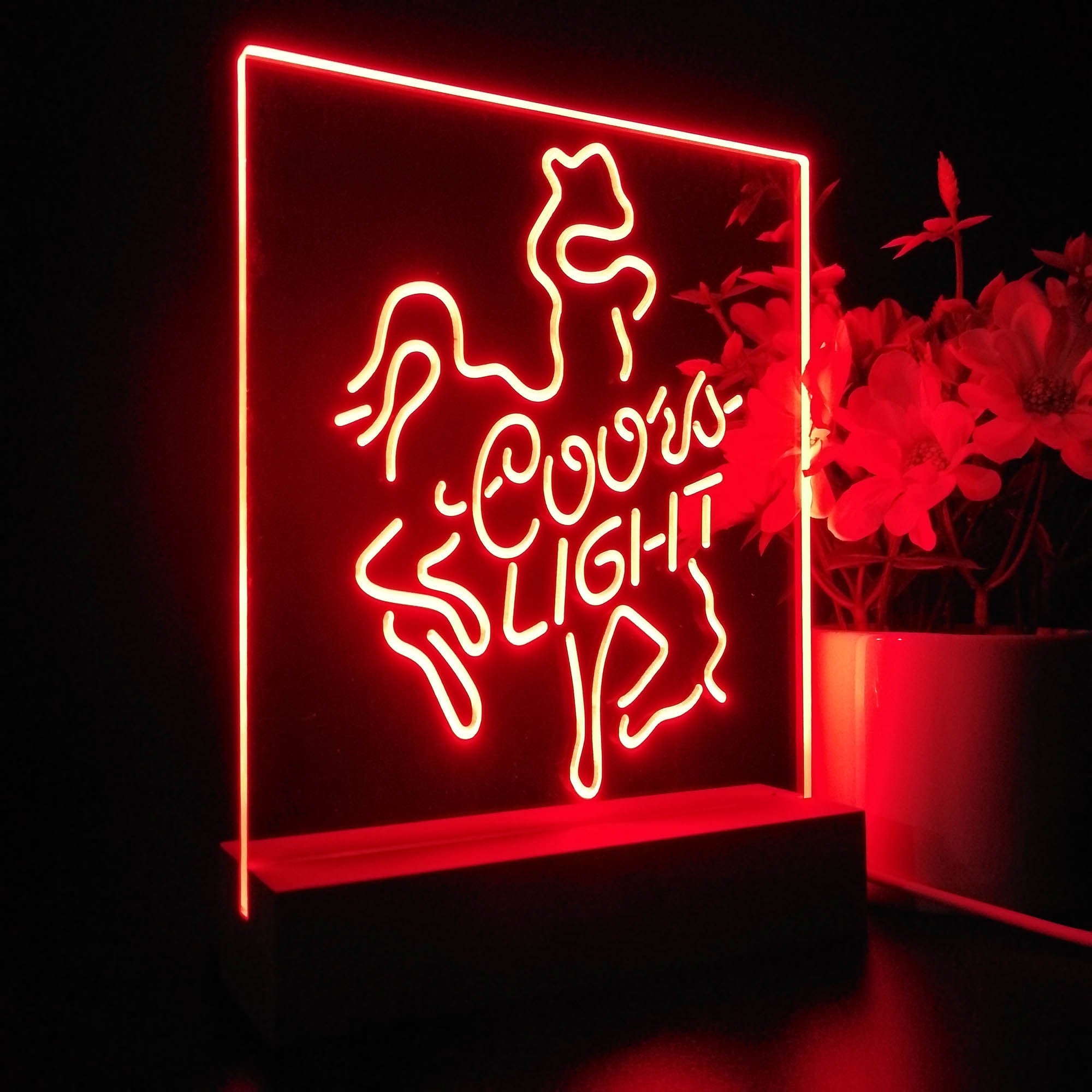 Coors Light Horse Riding 3D LED Illusion Night Light Table Lamp