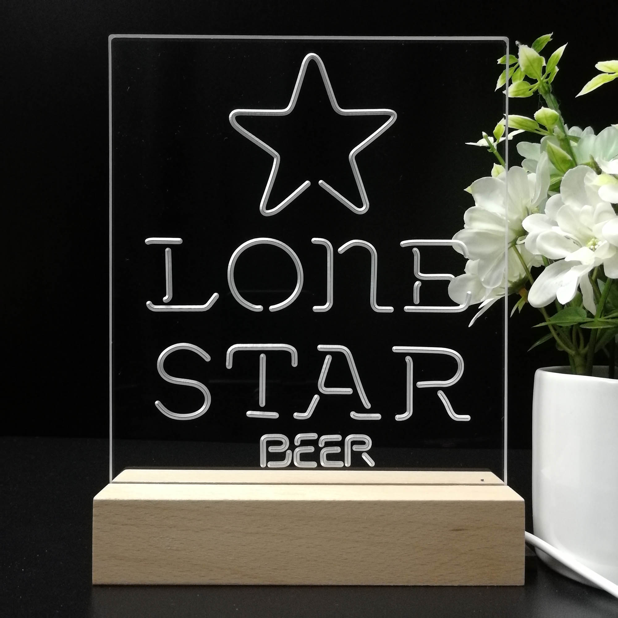 Lone Star 3D LED Illusion Night Light Table Lamp