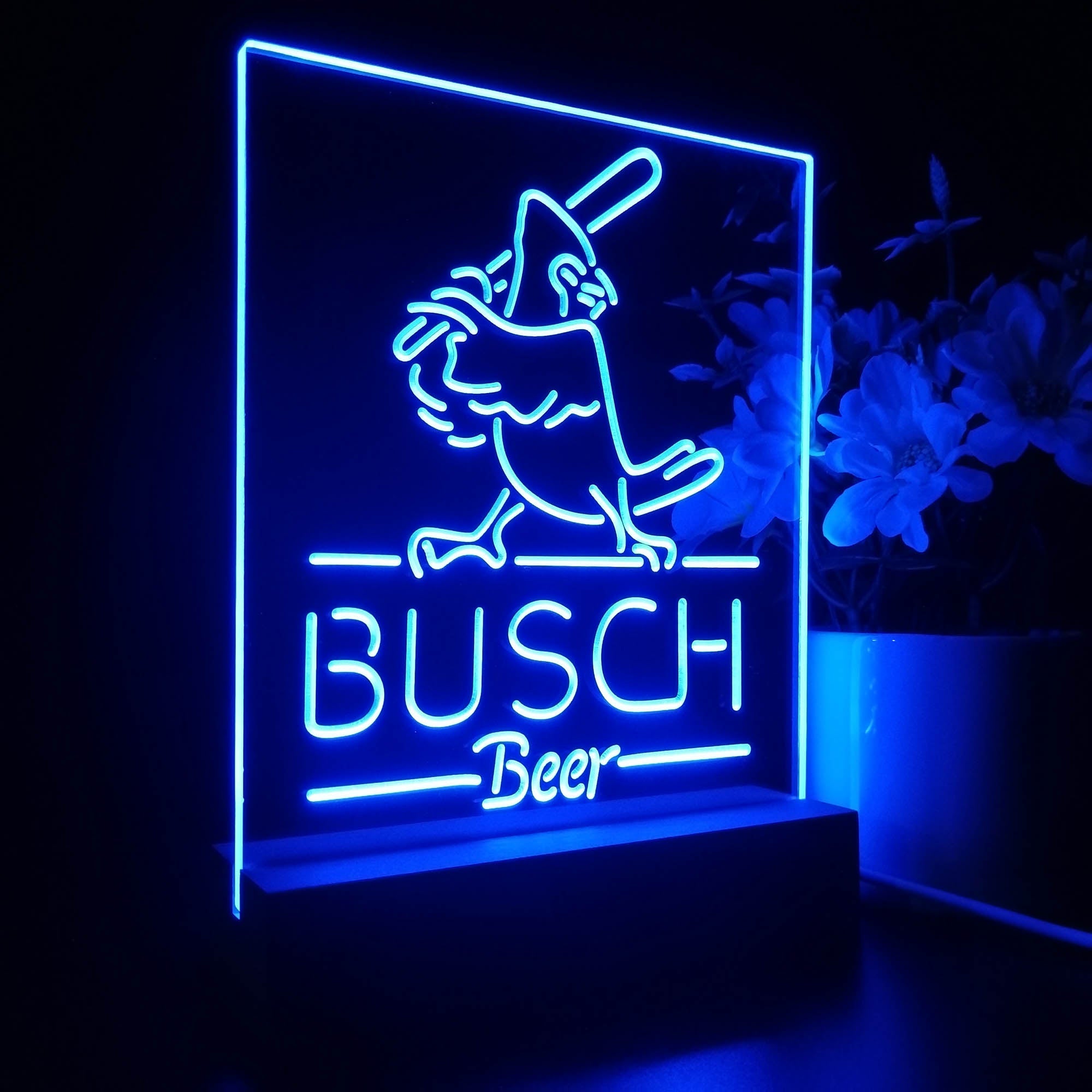 Busch Beer Baseball Bird 3D LED Illusion Night Light Table Lamp