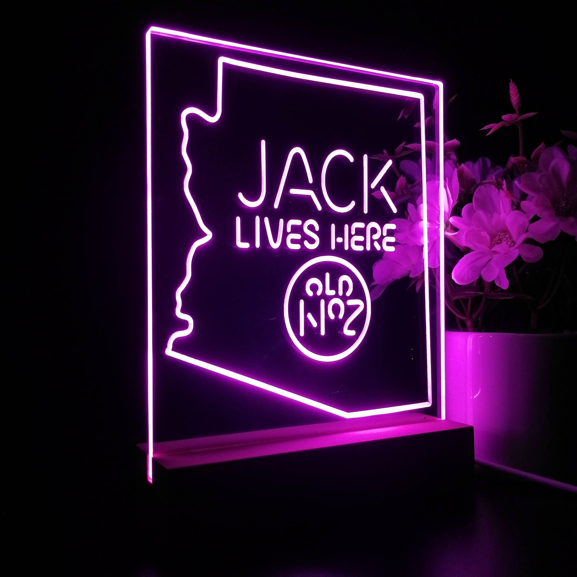 Arizona Jack Lives Here 3D LED Optical Illusion Night Light Table Lamp