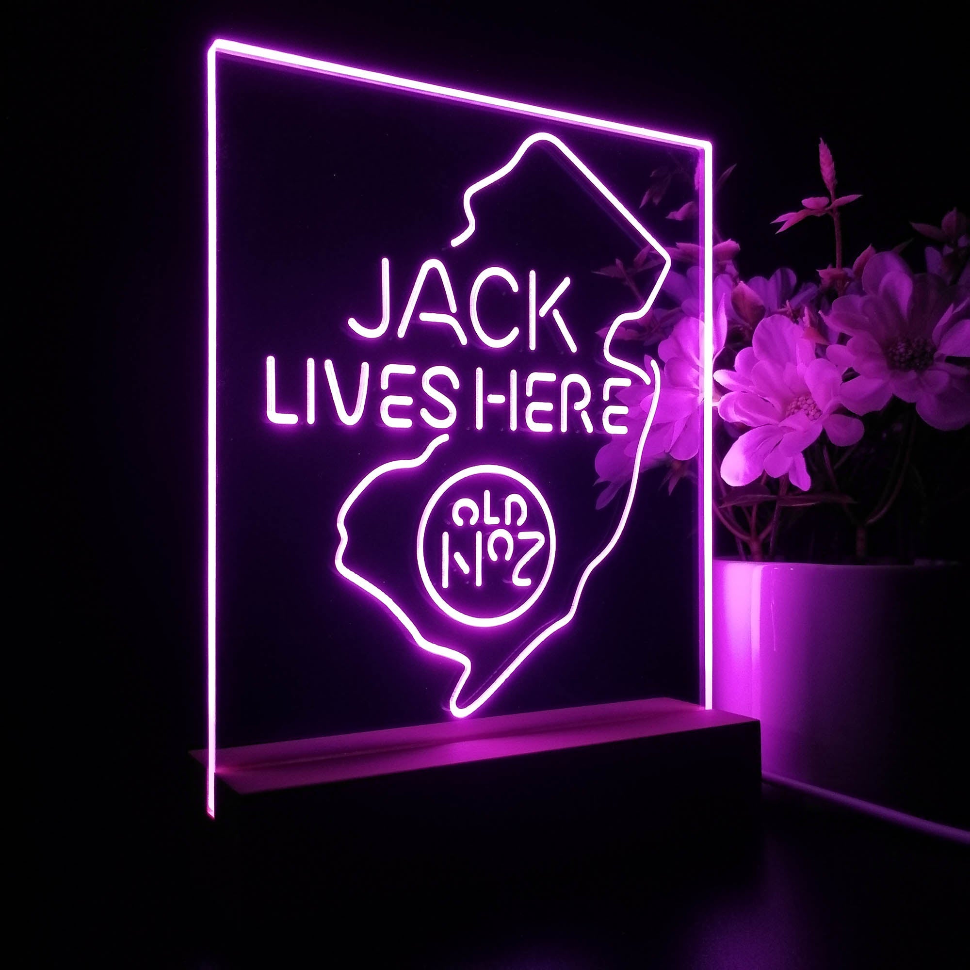 New Jersey Jack Lives Here 3D LED Illusion Night Light Table Lamp