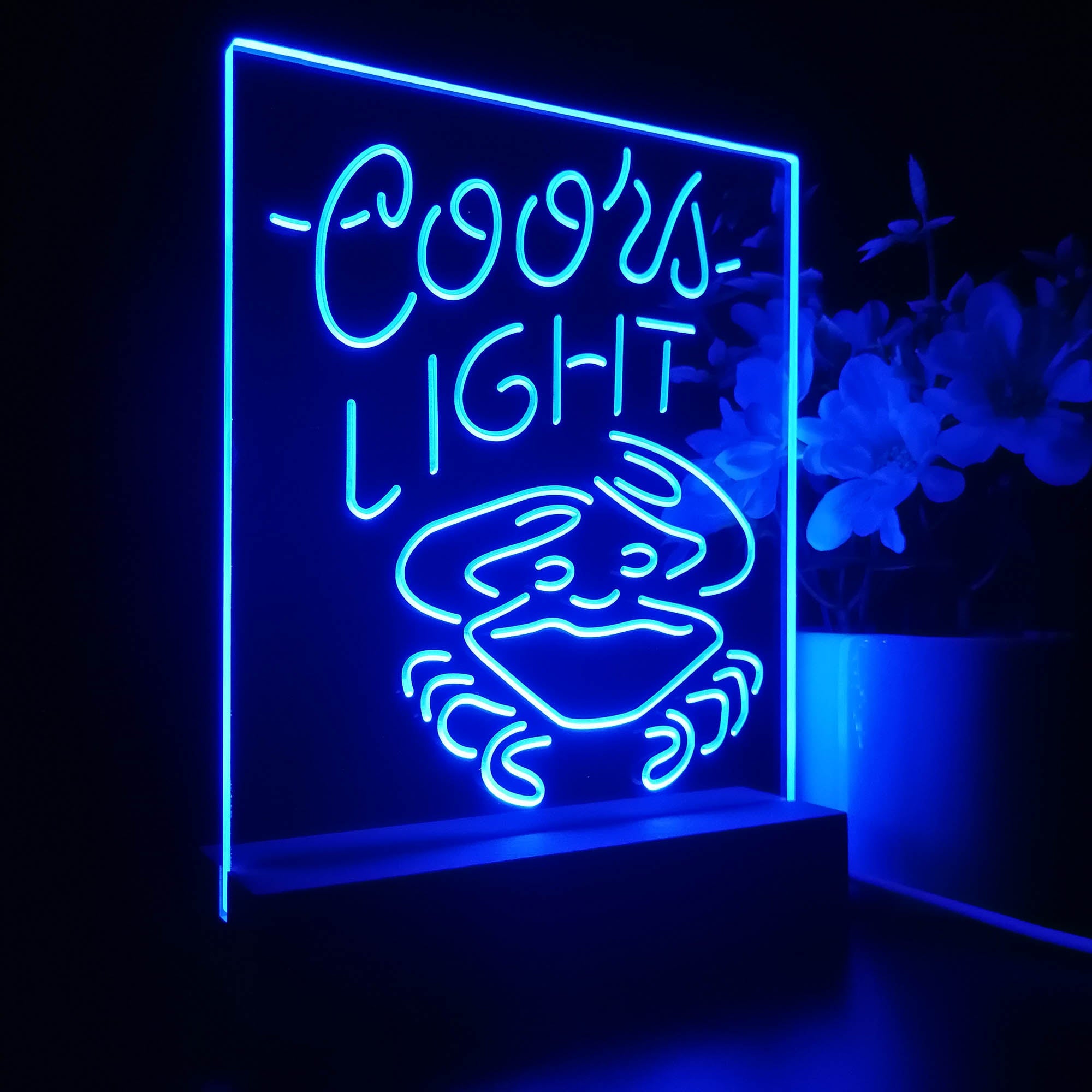 Coors Light Crab Bar 3D LED Illusion Night Light Table Lamp