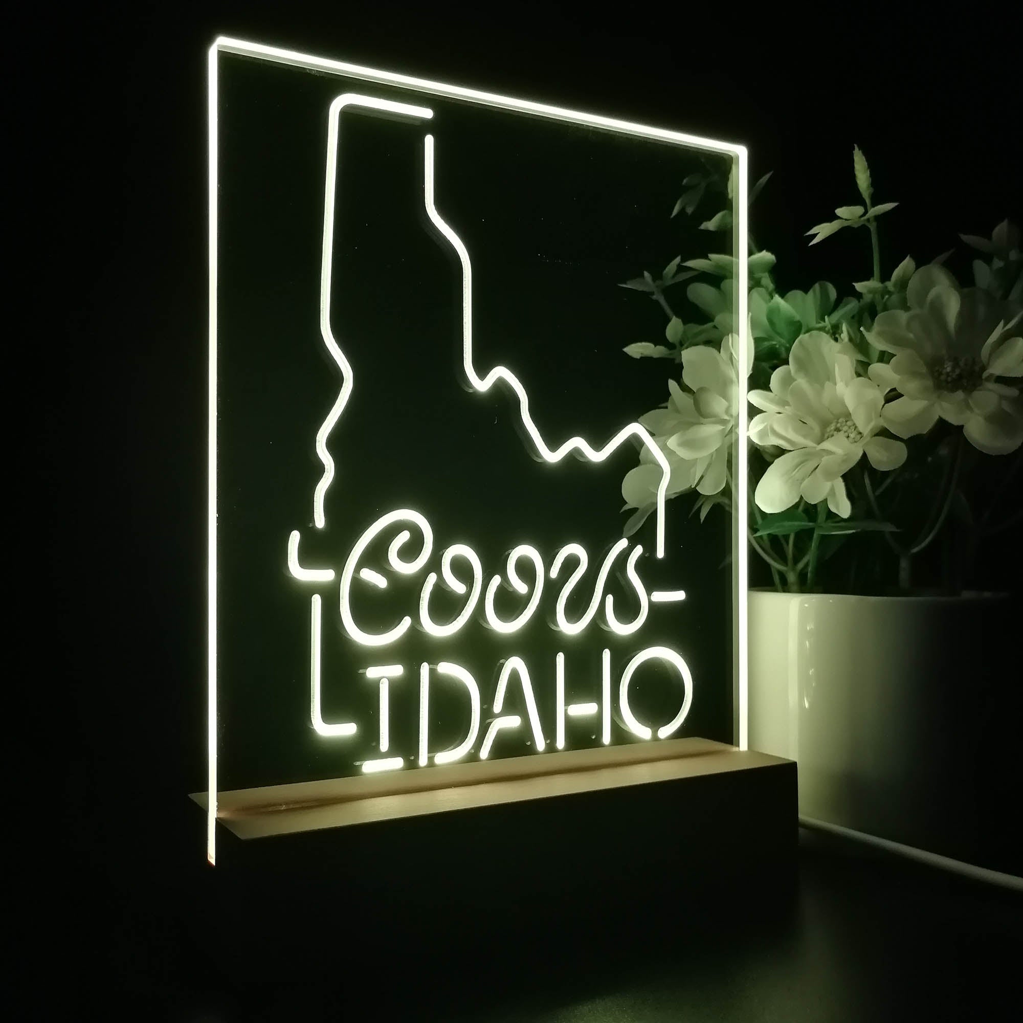 Coors Light Idaho Beer 3D LED Illusion Night Light Table Lamp