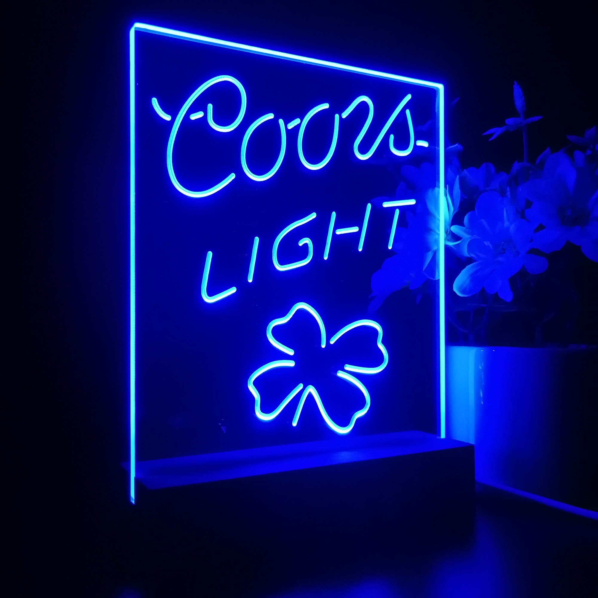 Coors Light 4 Leaf Clover Beer 3D LED Illusion Night Light Table Lamp