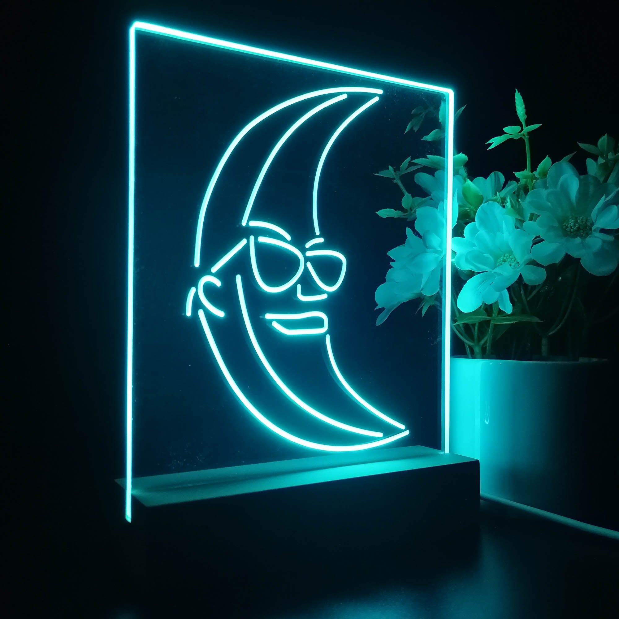 Blue Moon Beer Sunglasses 3D LED Illusion Night Light Table Lamp