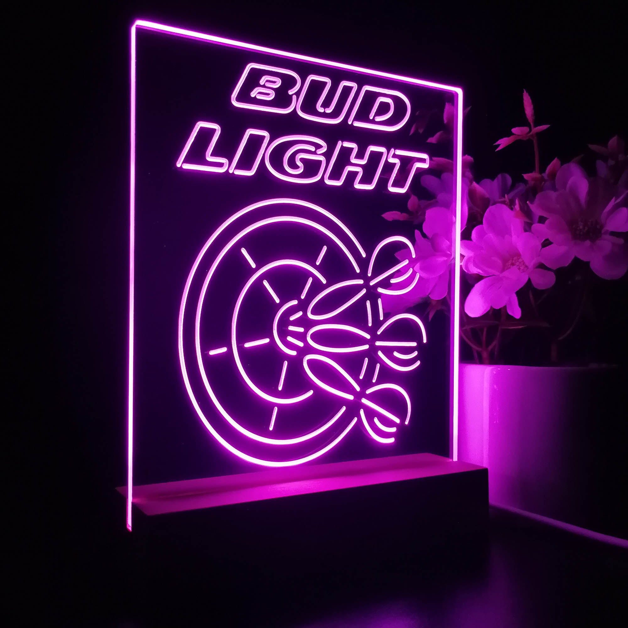 Buds Led Neon Light Dart Man Cave Led Neon Light Decoration Gifts 3D LED Illusion Night Light Table Lamp