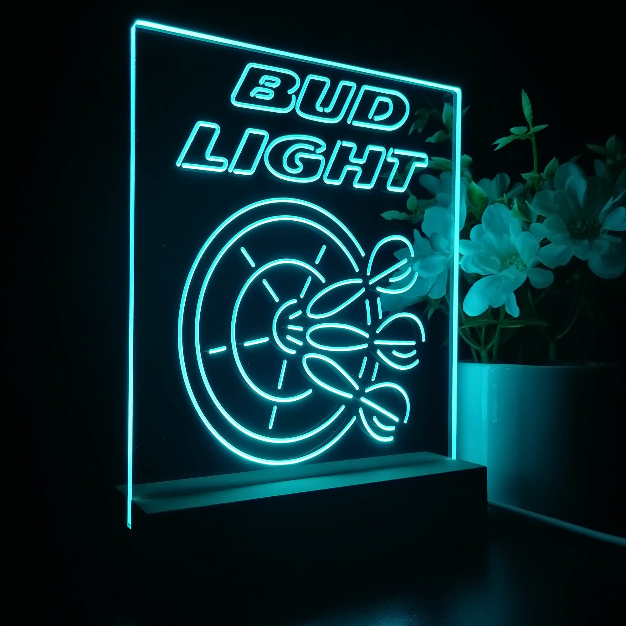 Buds Led Neon Light Dart Man Cave Led Neon Light Decoration Gifts 3D LED Illusion Night Light Table Lamp