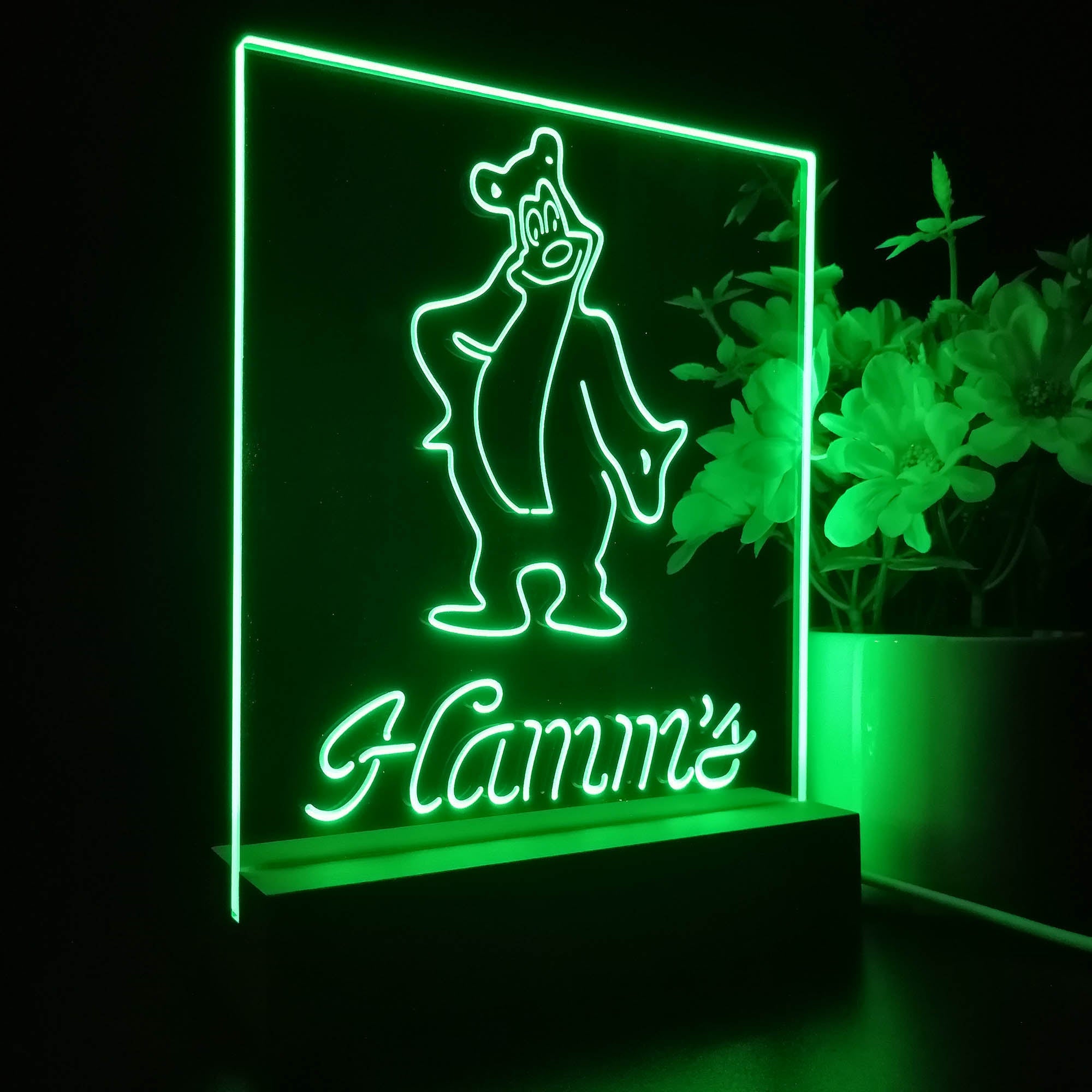 Hamm's Beer Bear Bar 3D LED Illusion Night Light Table Lamp