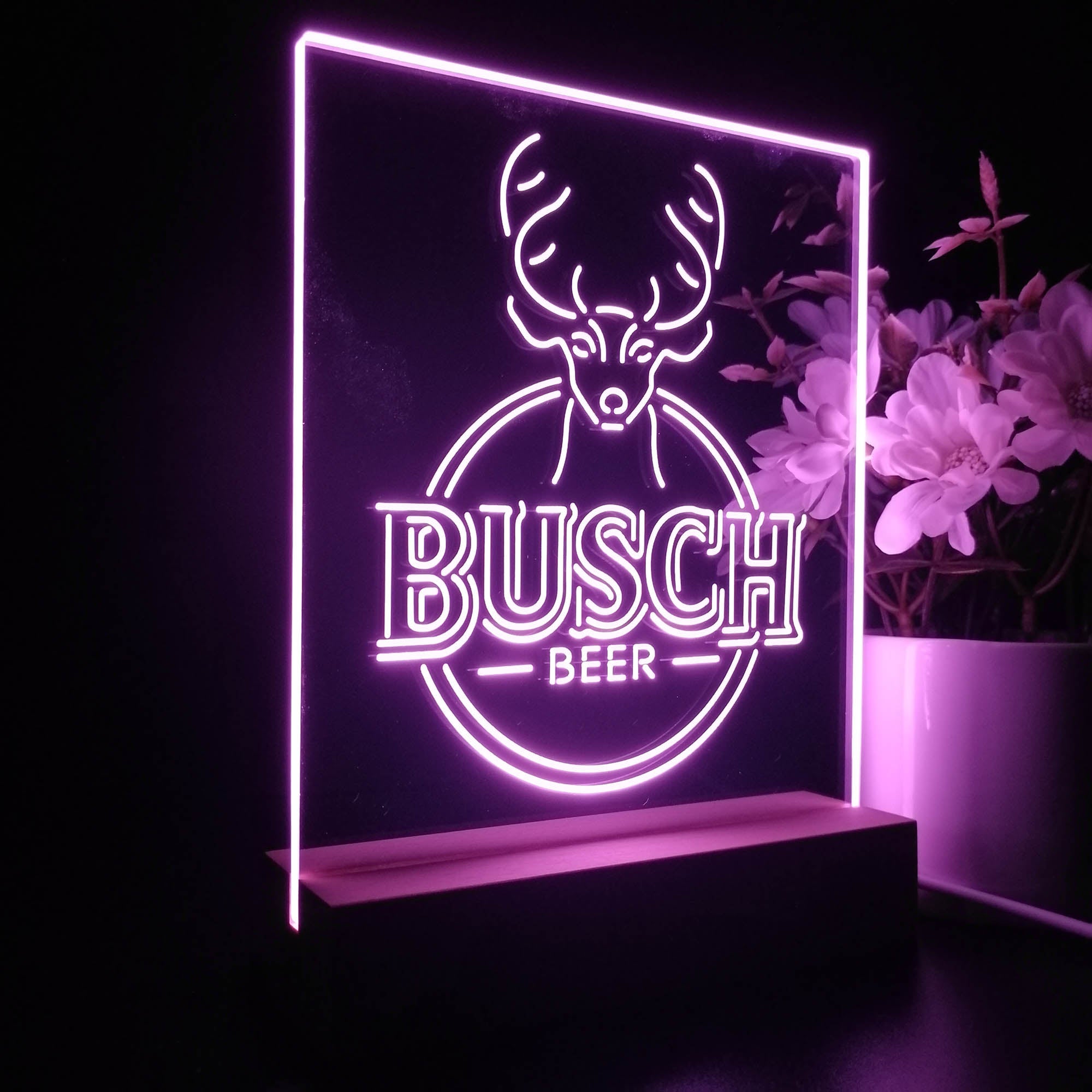 Buschs Beer Deer 3D LED Illusion Night Light Table Lamp