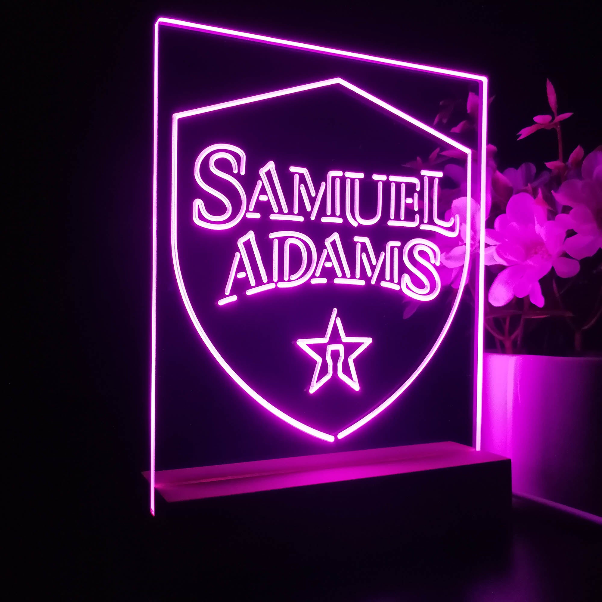 Samuel Adam Badge 3D LED Illusion Night Light Table Lamp