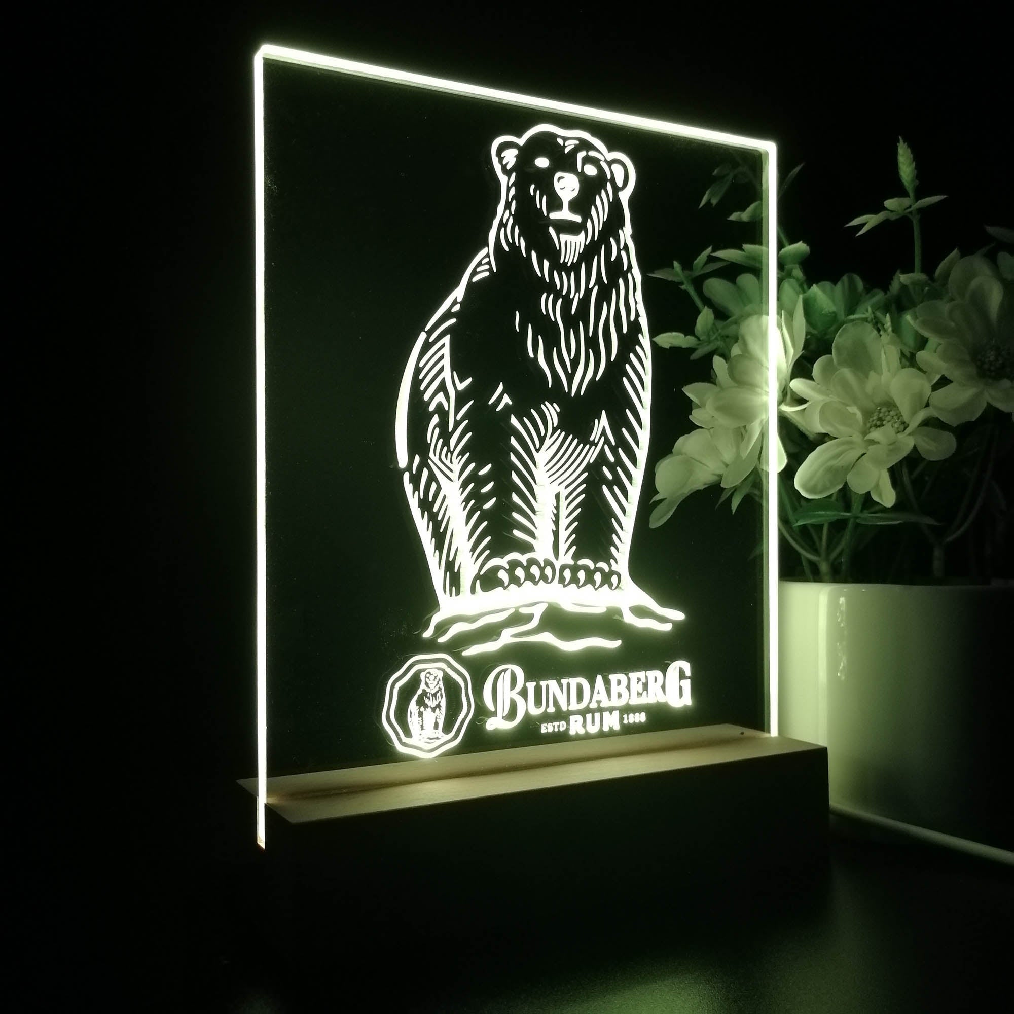 Bundaberg Rum Polar Bear 3D LED Optical Illusion Night Light Table Lamp