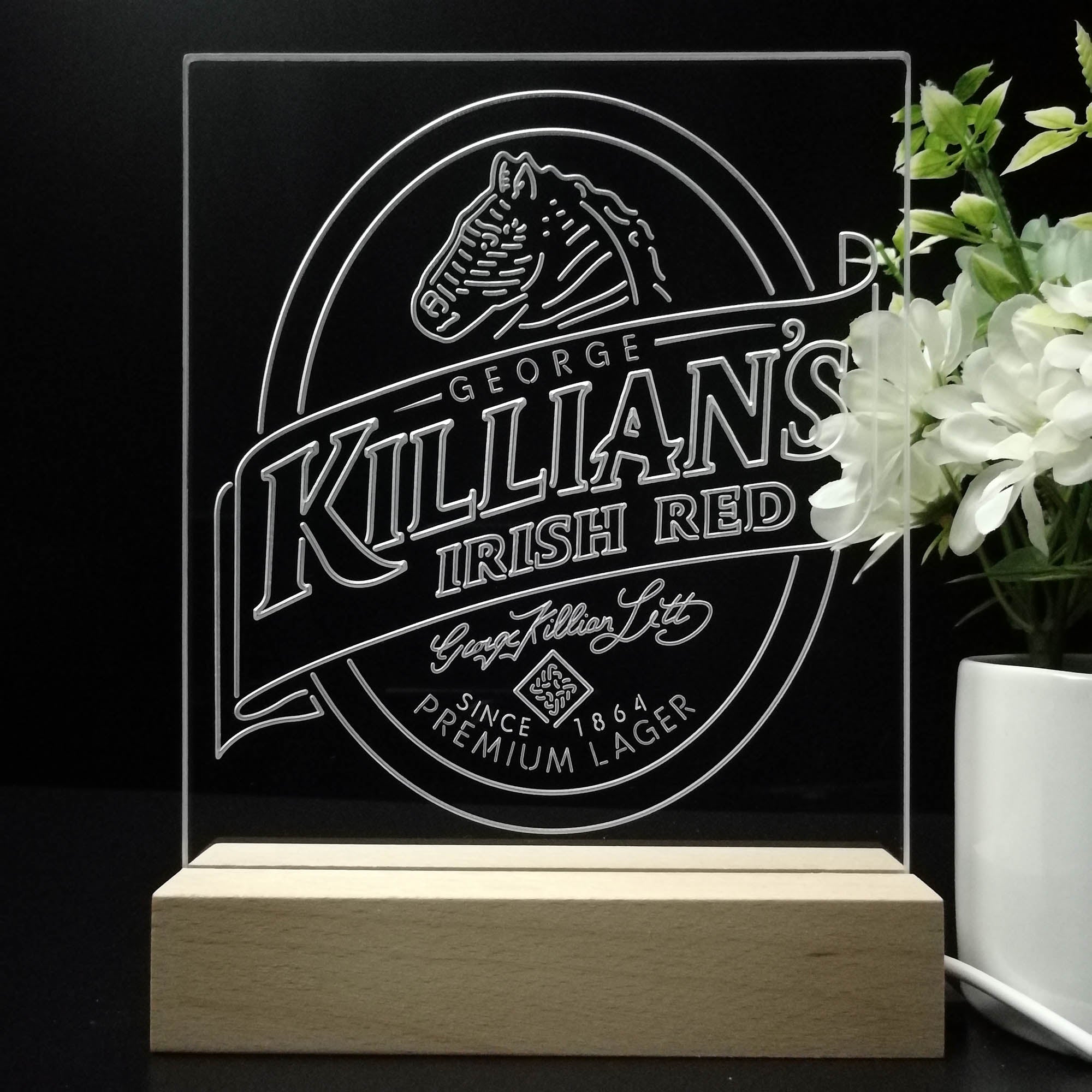 Killian's Irish Beer 3D LED Illusion Night Light Table Lamp