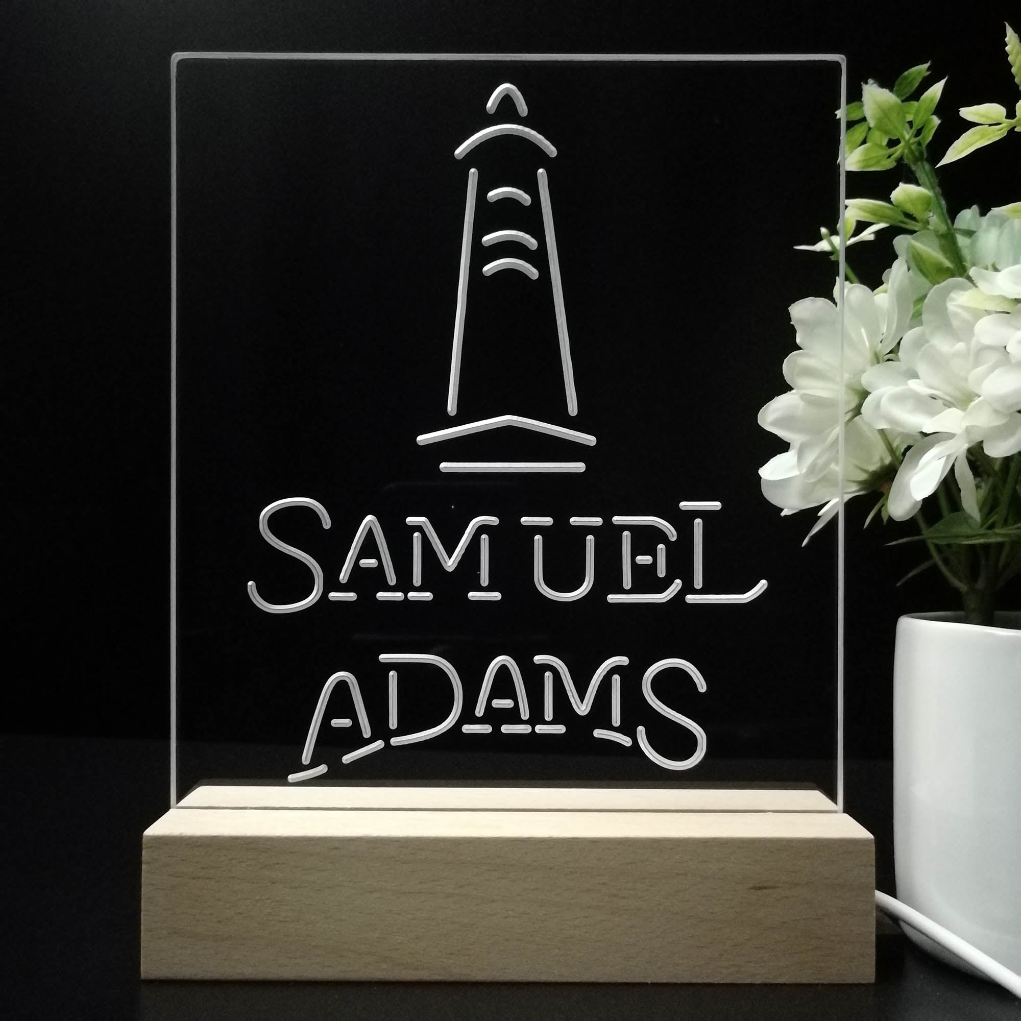 Samuel Adams Lighthouse 3D LED Illusion Night Light Table Lamp