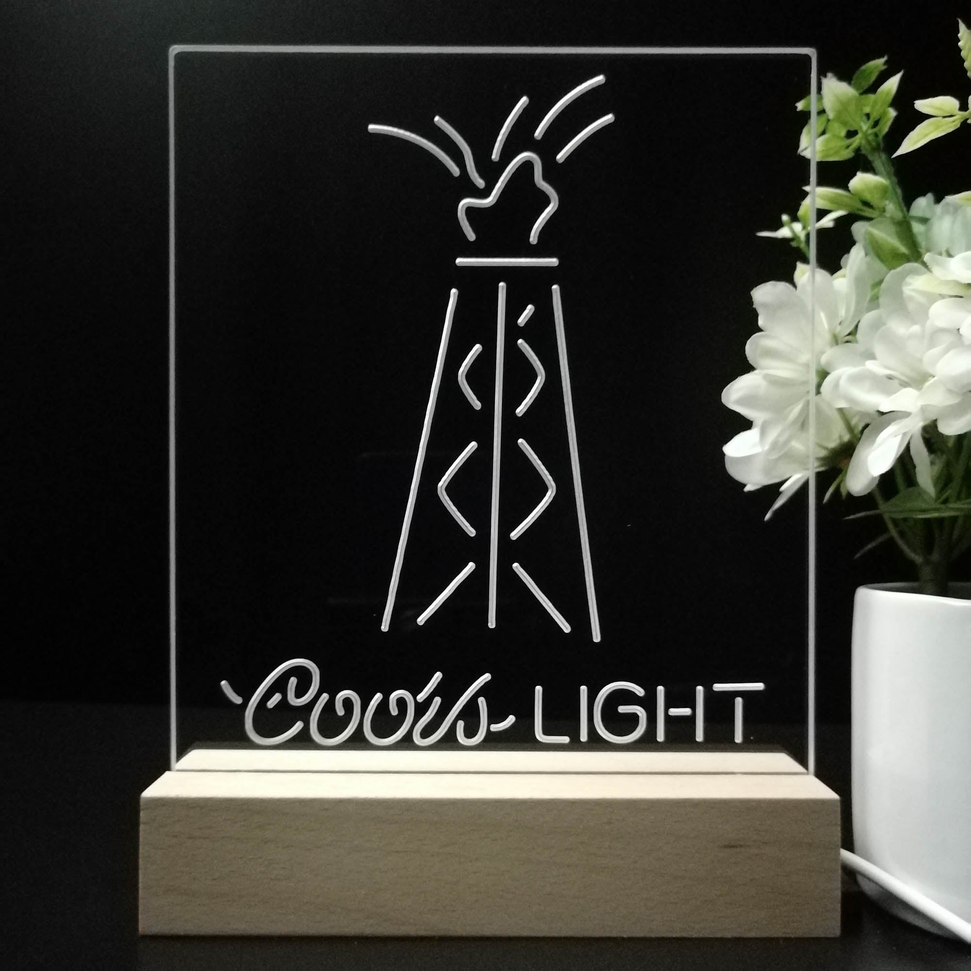 Coors Light Pop 3D LED Optical Illusion Night Light Table Lamp