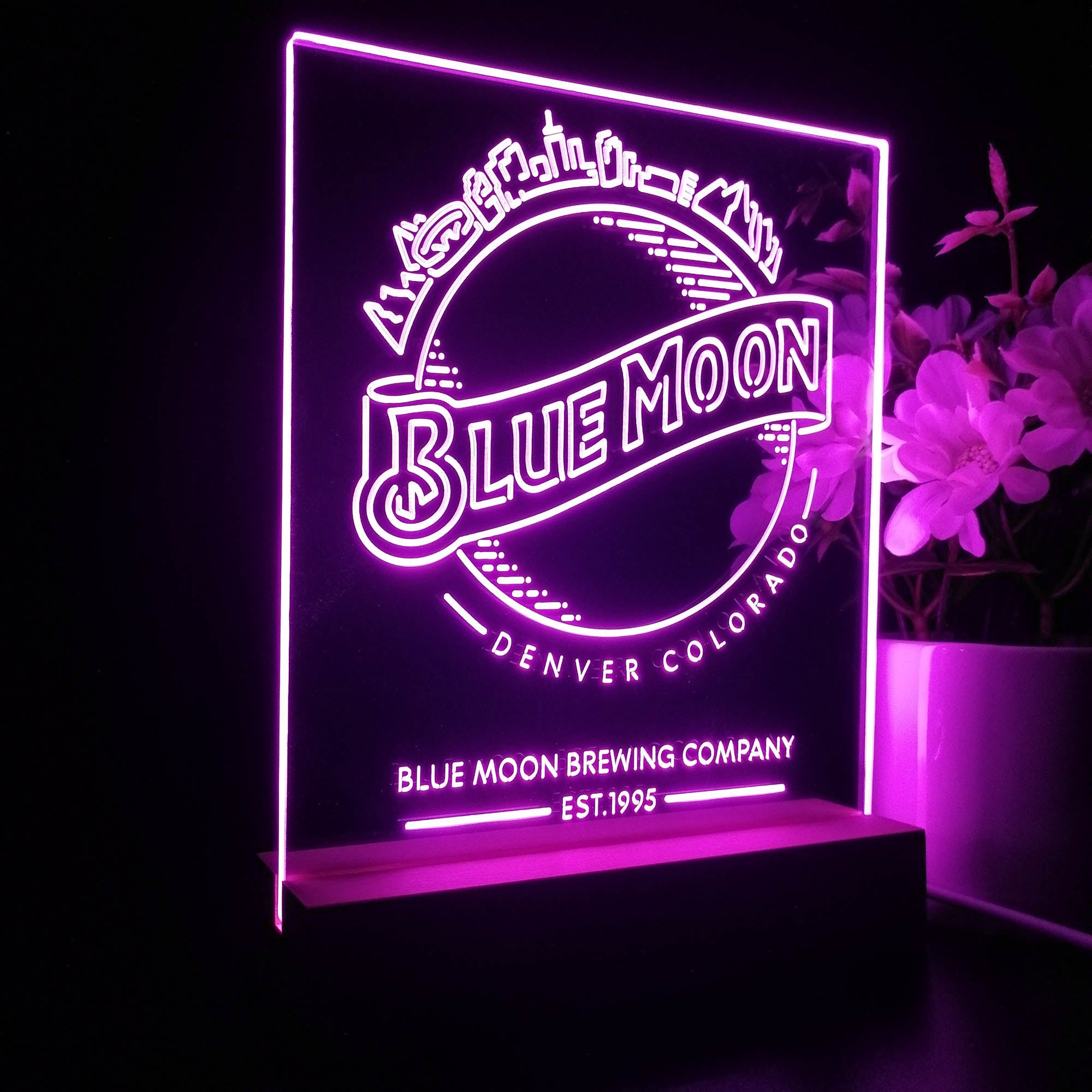 Blue Moon Skyline 3D LED Illusion Night Light Table Lamp