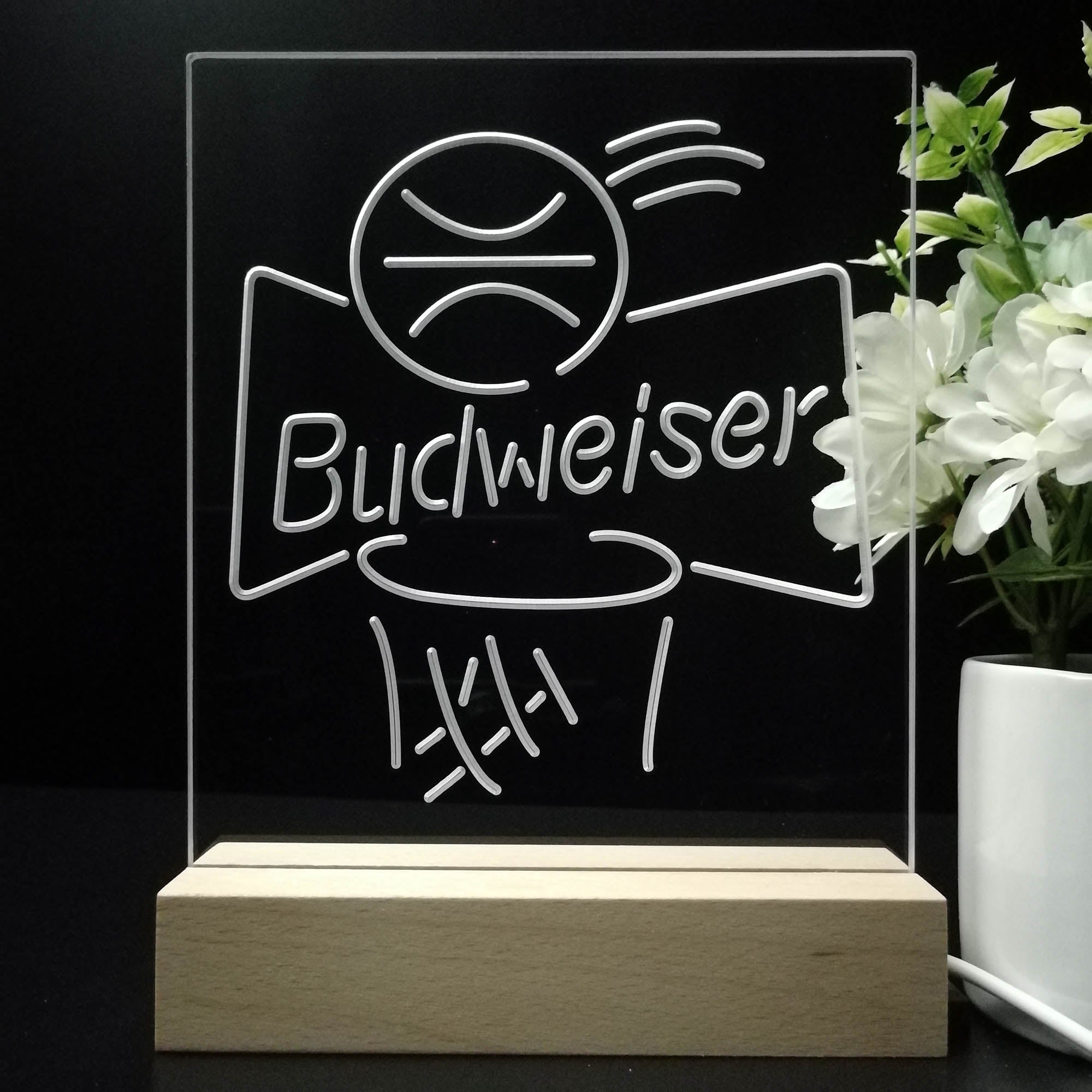 Budweiser Basketball Net 3D LED Illusion Night Light Table Lamp