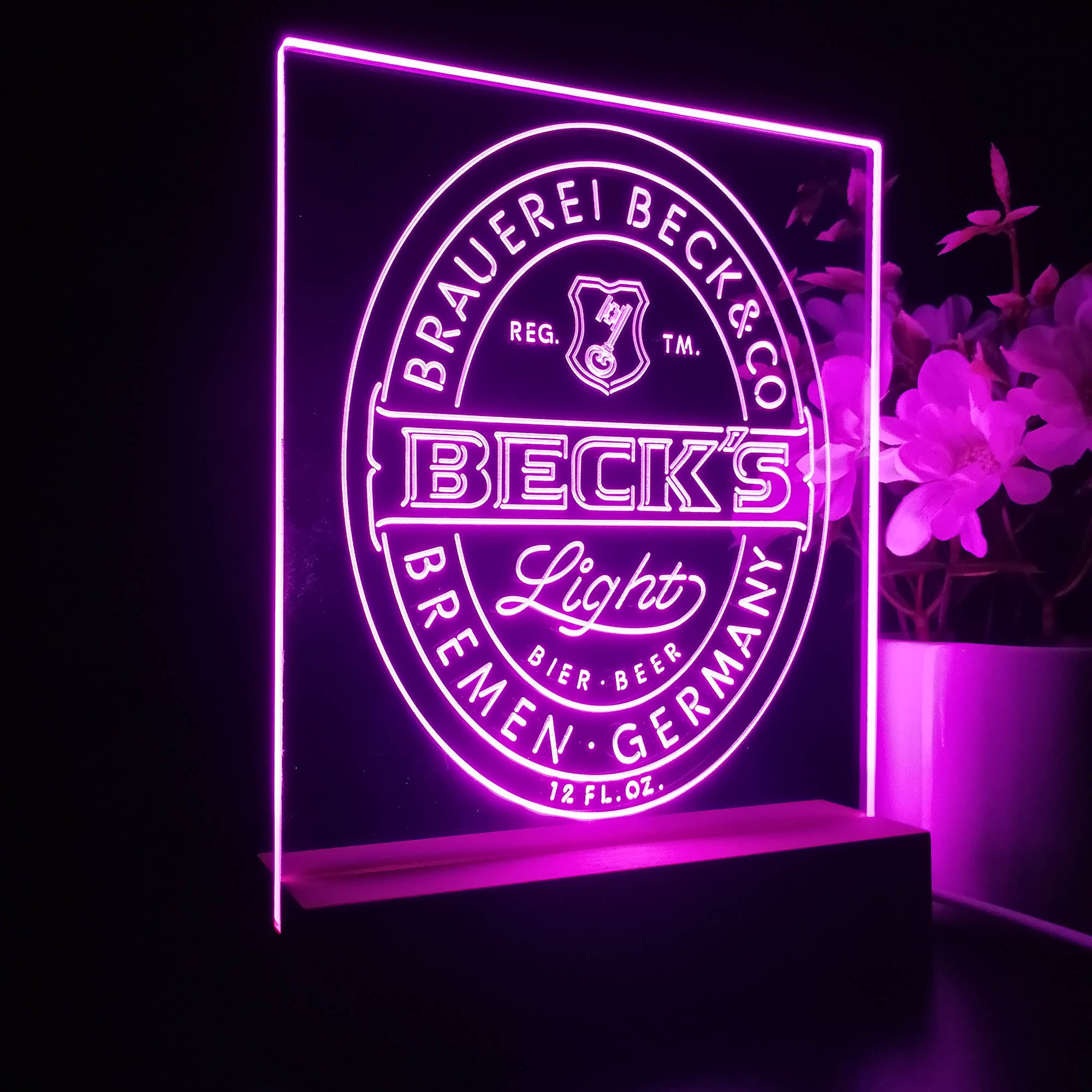 Beck's Light Beer Germany 3D LED Illusion Night Light Table Lamp