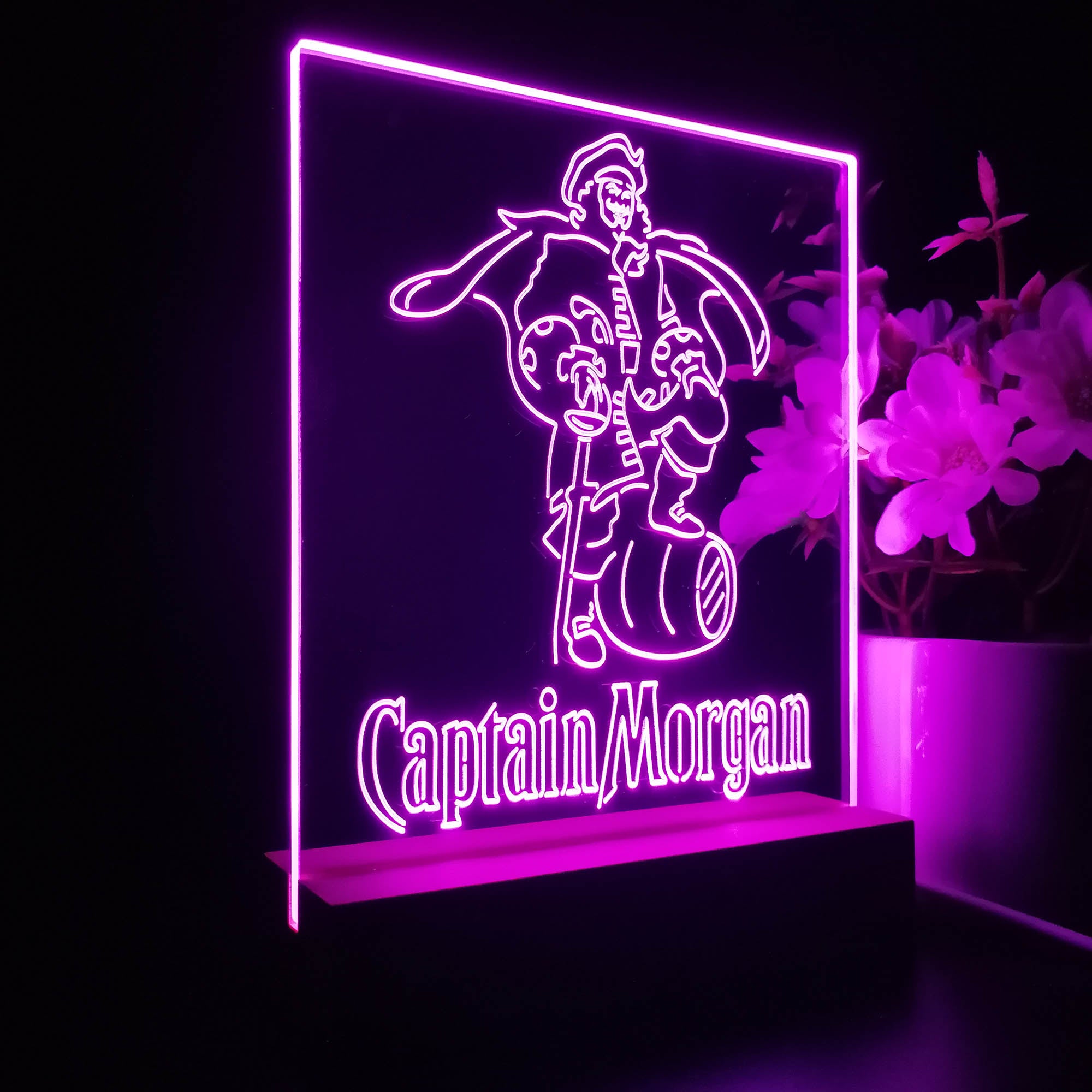 Captain Morgan Rum Live Like the Captain 3D LED Illusion Night Light Table Lamp