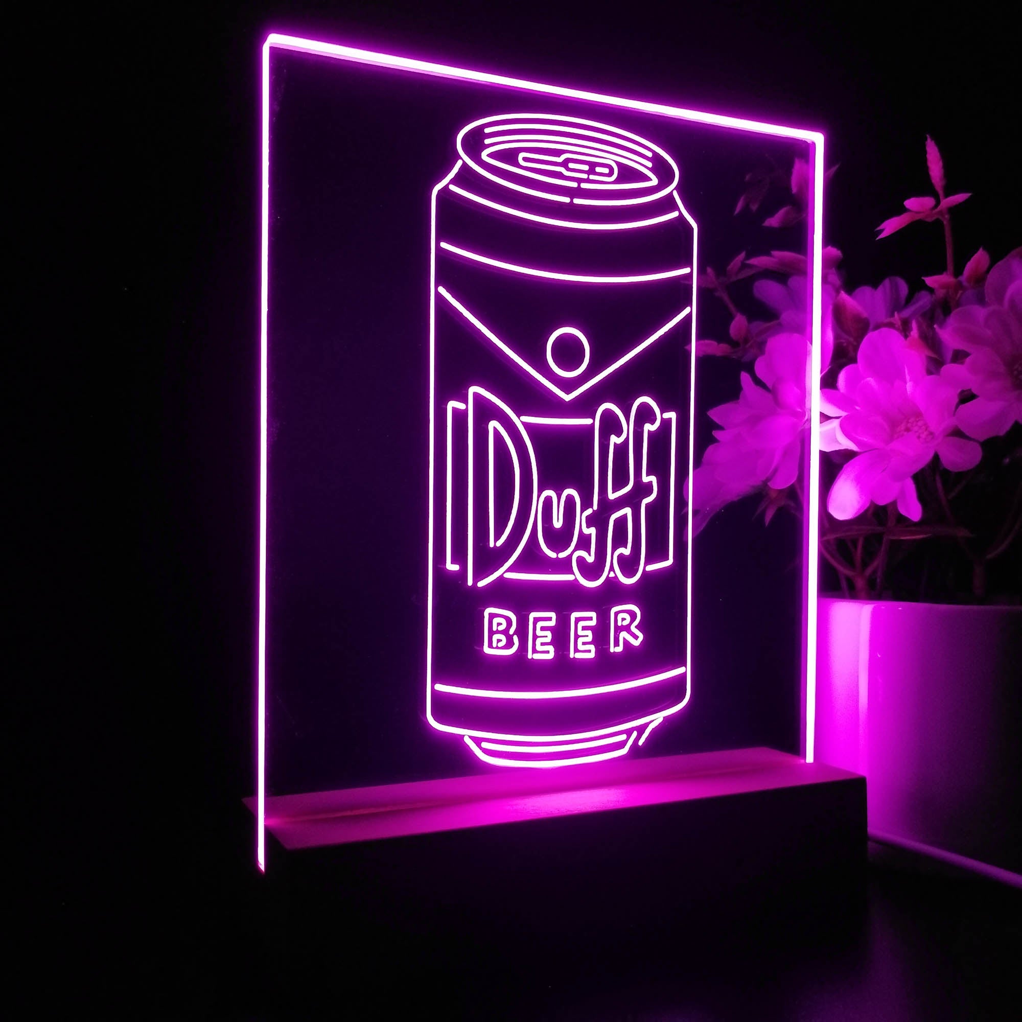 Duff Beer Bottle Vertical 3D LED Illusion Night Light Table Lamp