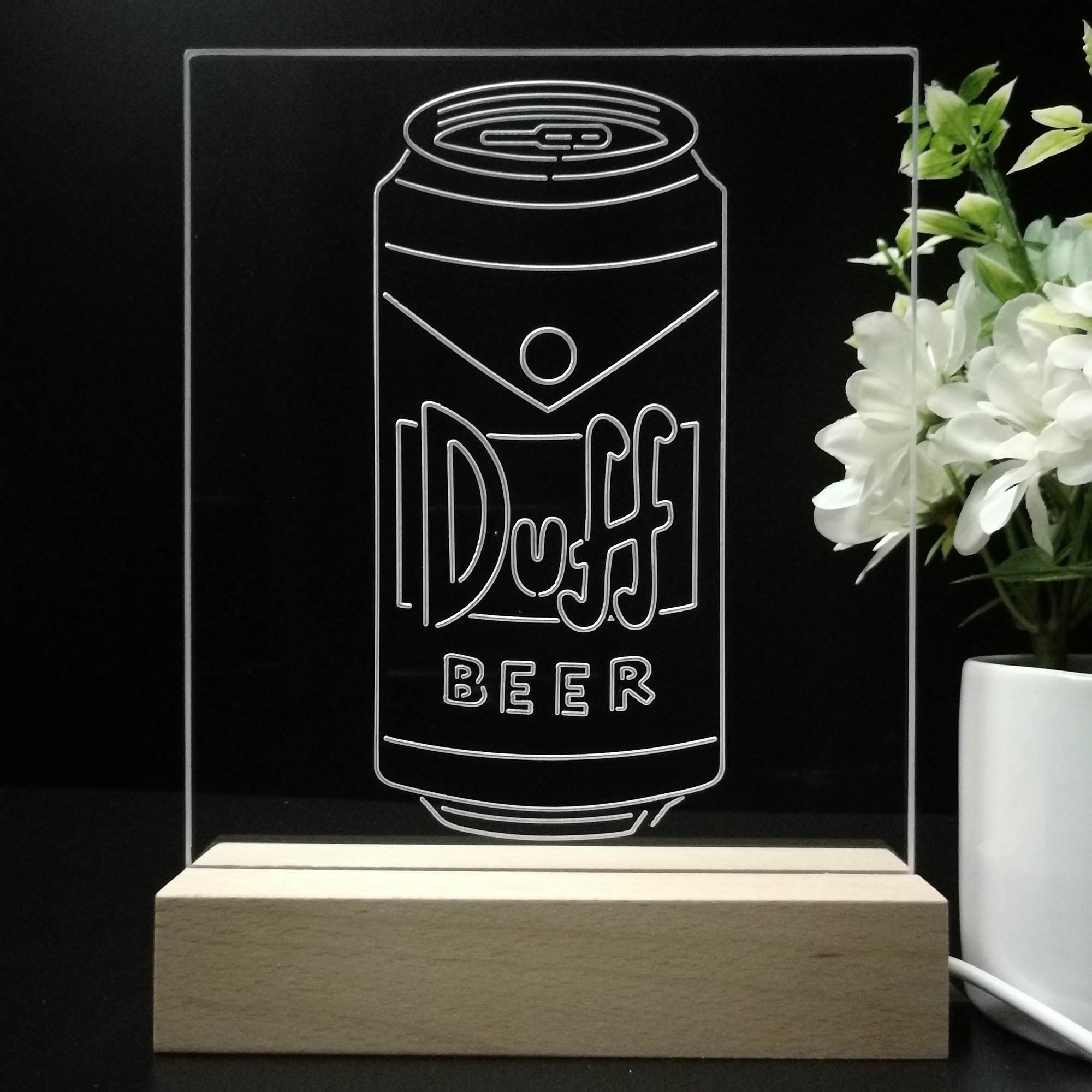 Duff Beer Bottle Vertical 3D LED Illusion Night Light Table Lamp