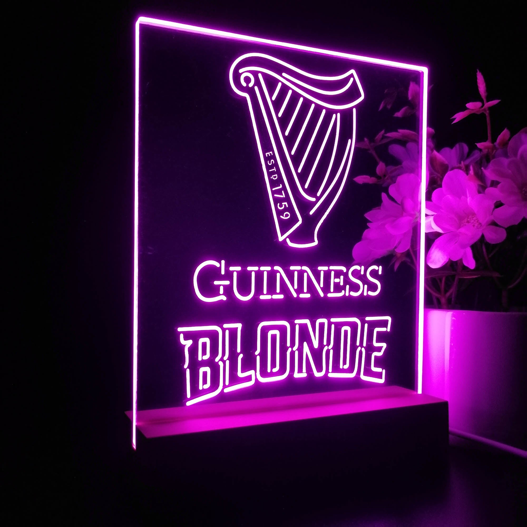 Guinness Blonde Golden Beer 3D LED Optical Illusion Night Light Table Lamp