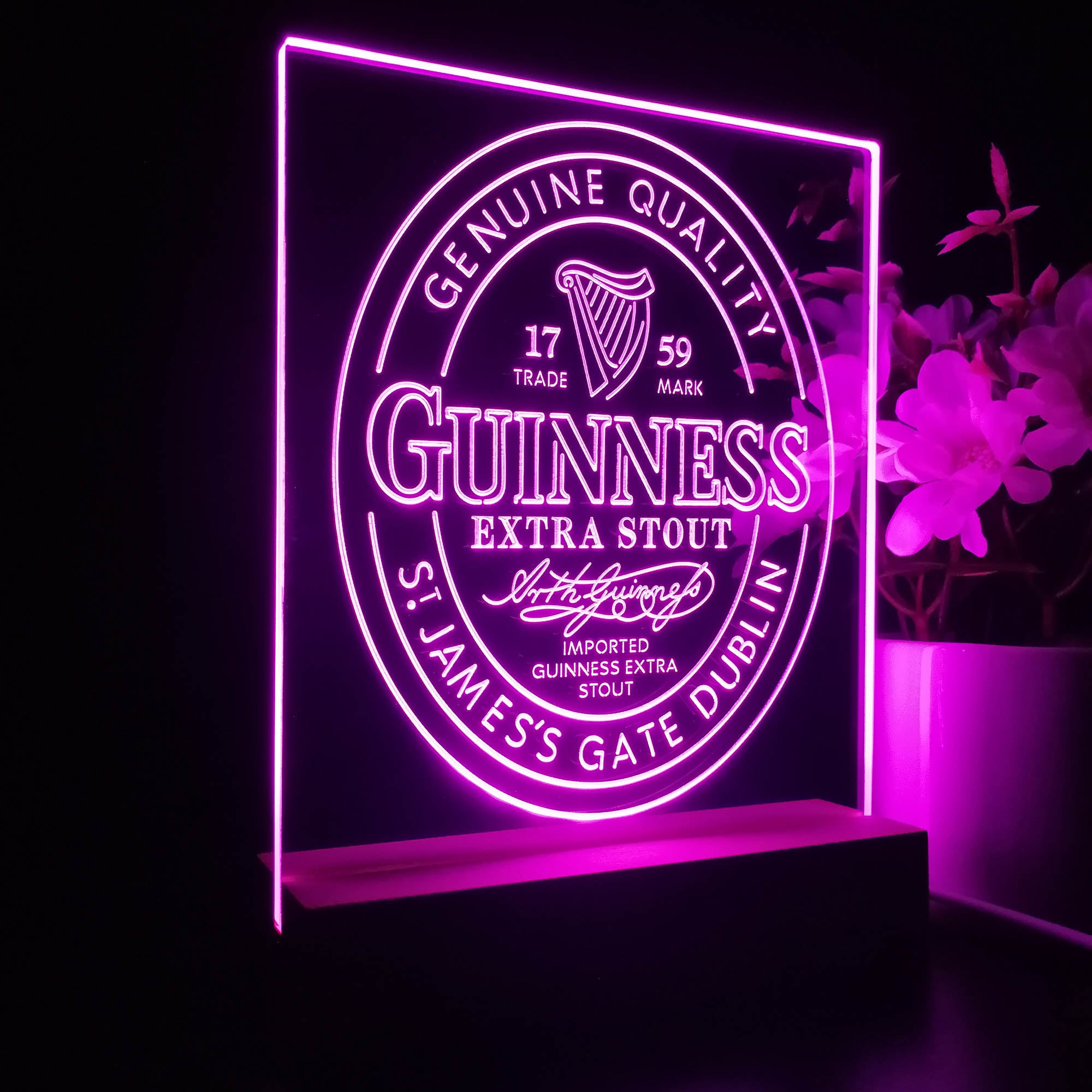 Guinness Stout Extra 1759 3D LED Illusion Night Light Table Lamp