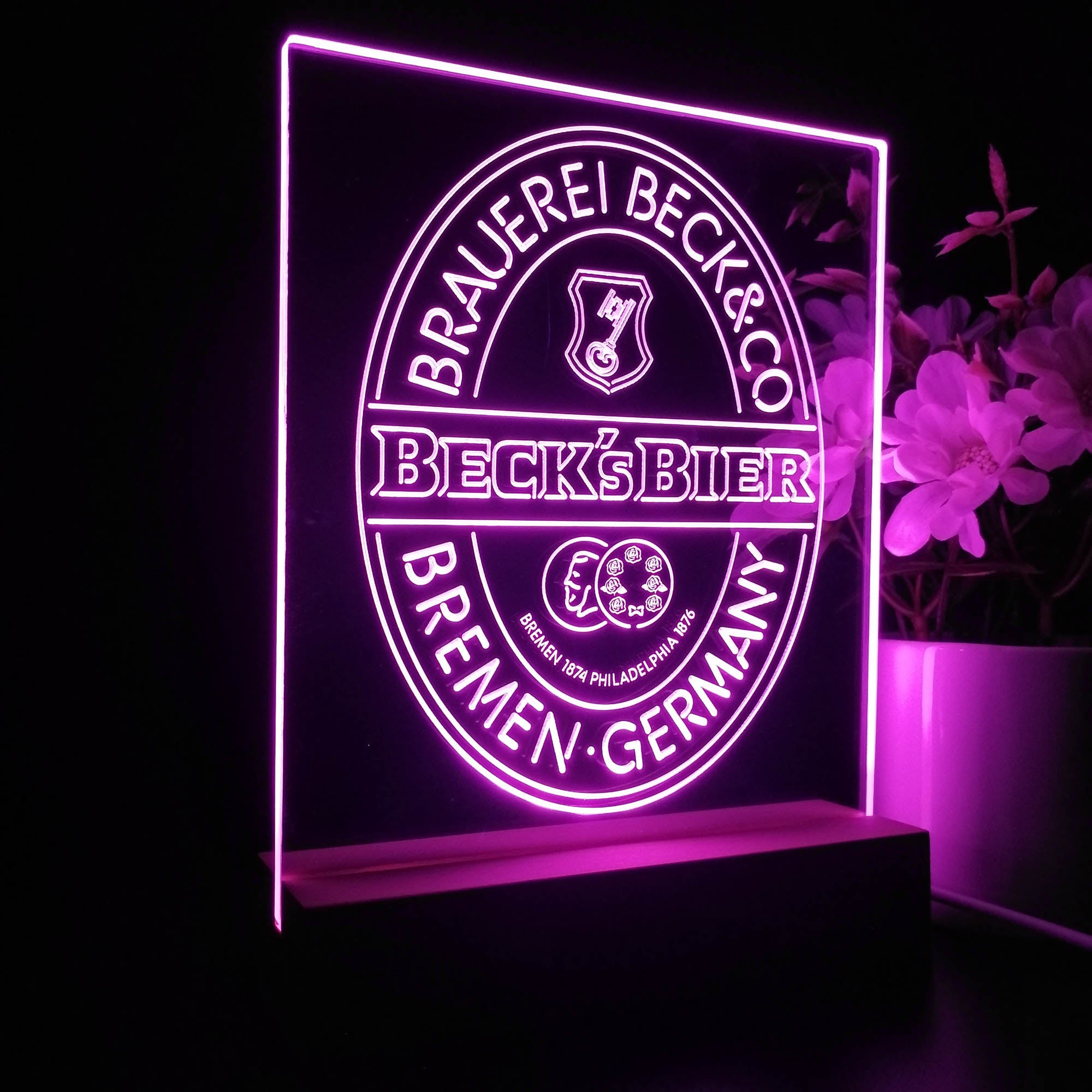 Beck's Bier Beer 3D LED Illusion Night Light Table Lamp