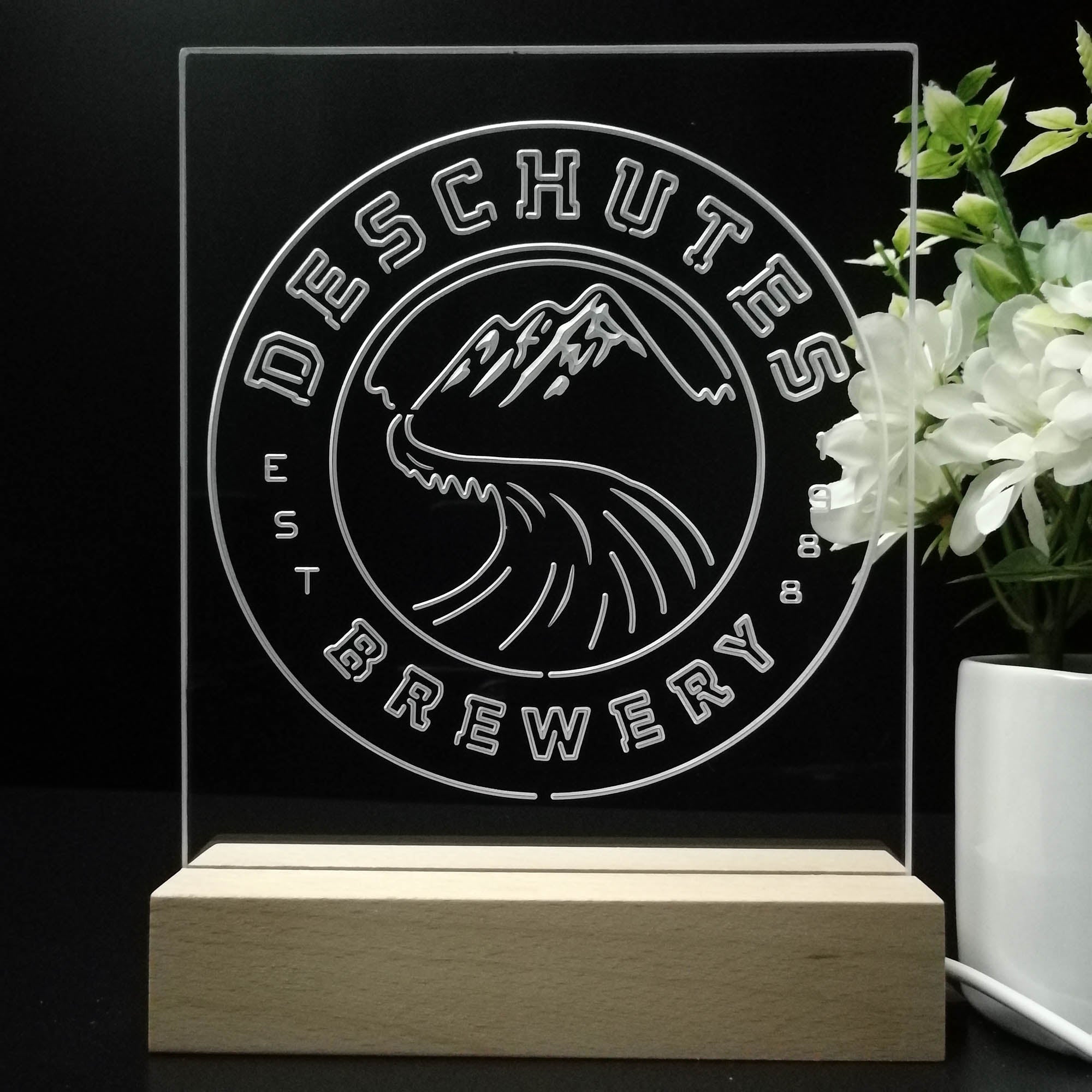 Deschutes Brewery Co. 3D LED Optical Illusion Night Light Table Lamp