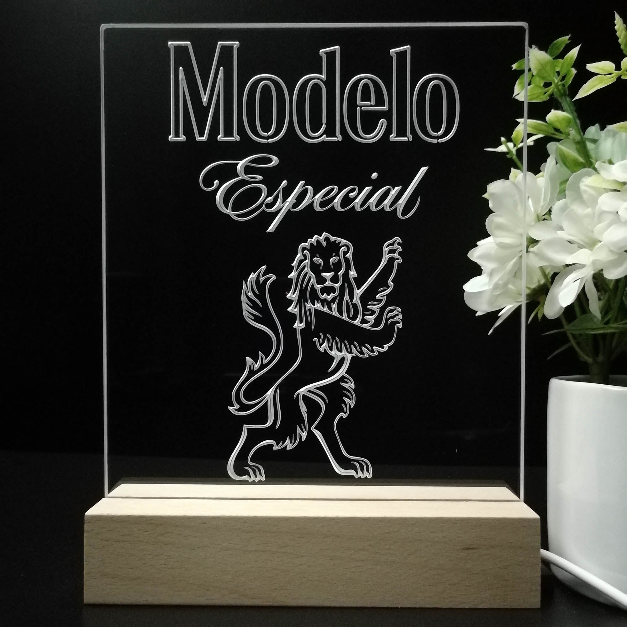 Modelo Especial Vertical 3D LED Illusion Night Light Table Lamp