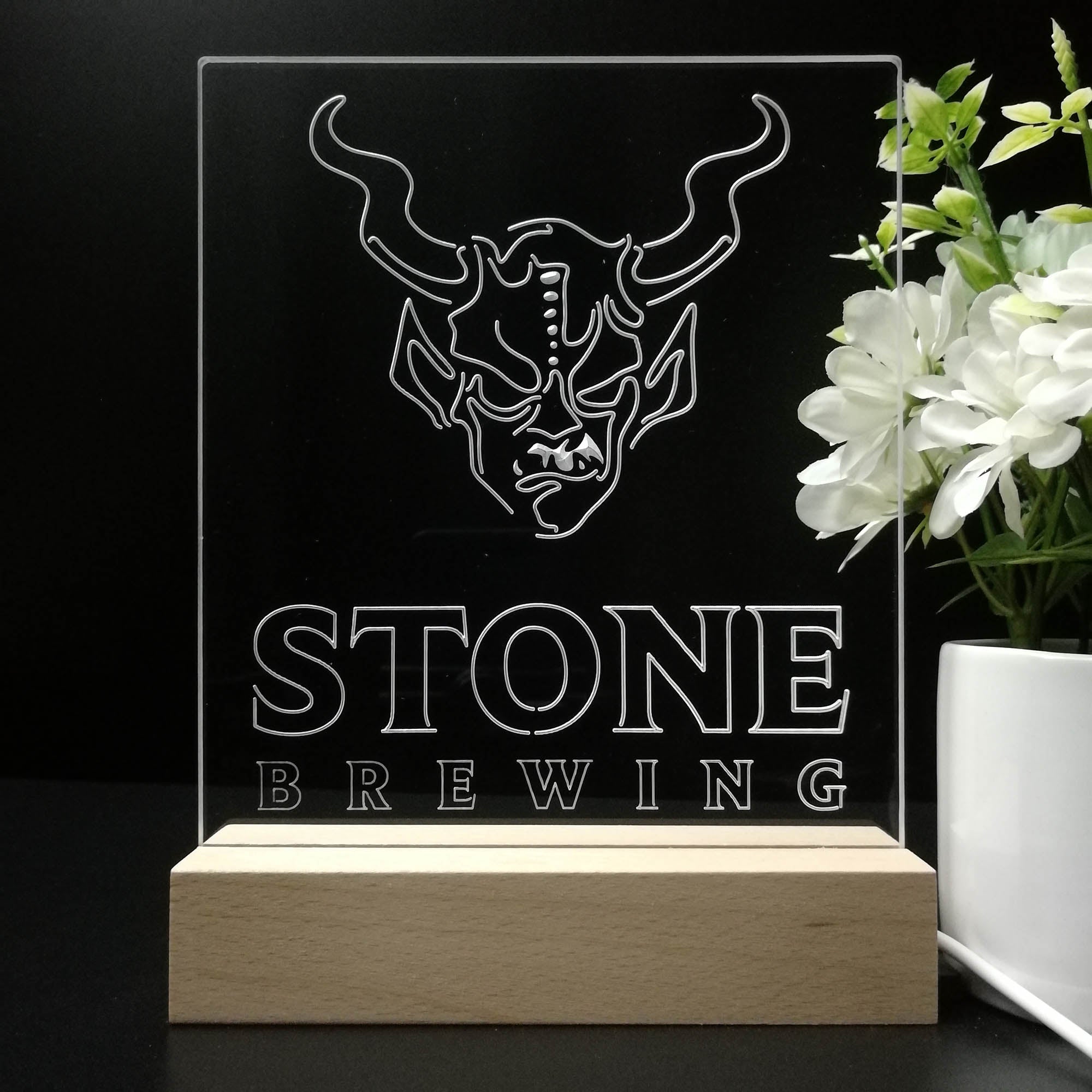 Stone Brewing Co. 3D LED Illusion Night Light Table Lamp