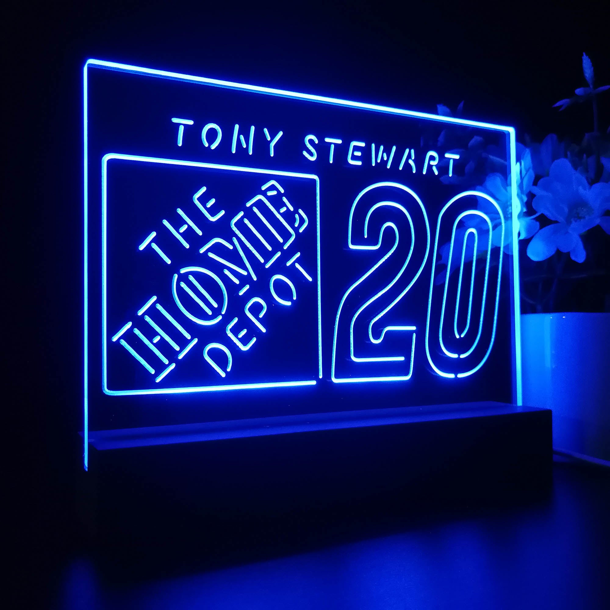 Tony Stewart #20 Racing 3D LED Optical Illusion Sport Team Night Light