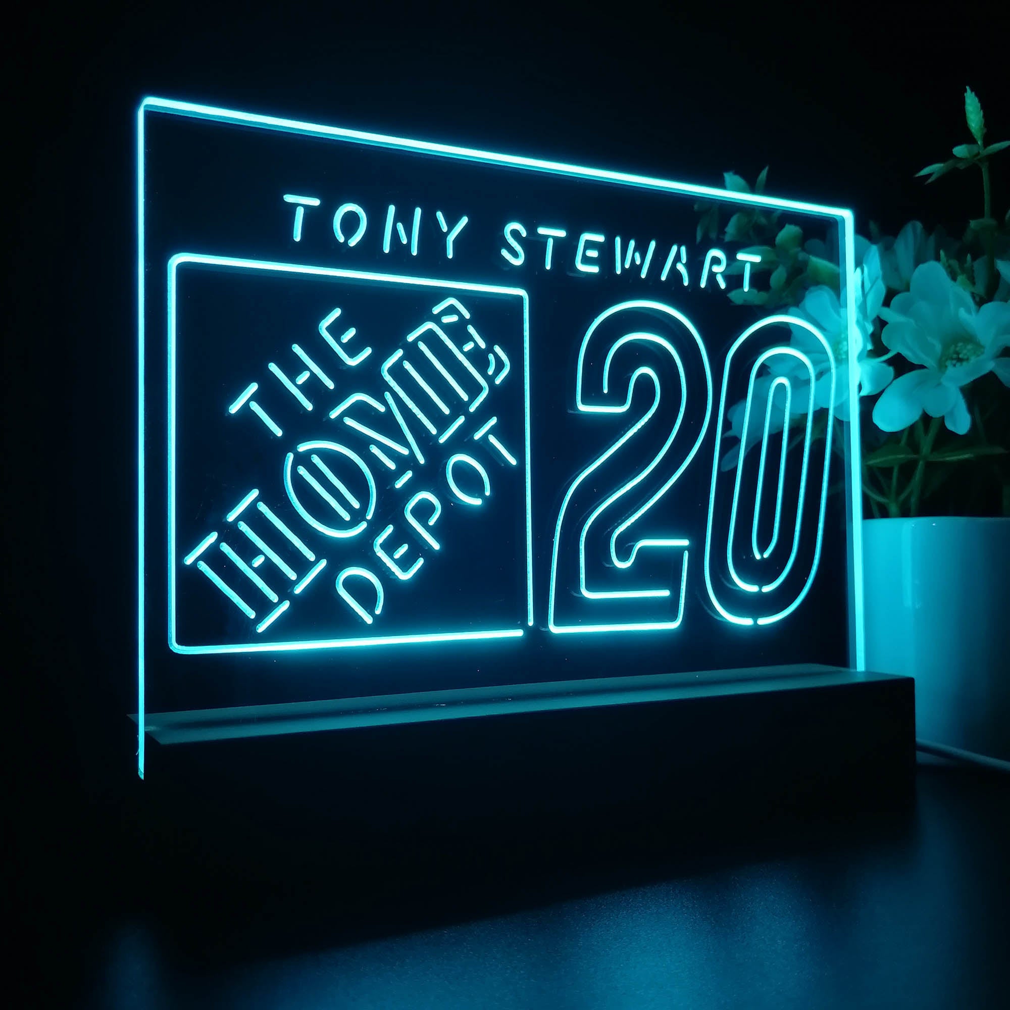Tony Stewart #20 Racing 3D LED Optical Illusion Sport Team Night Light