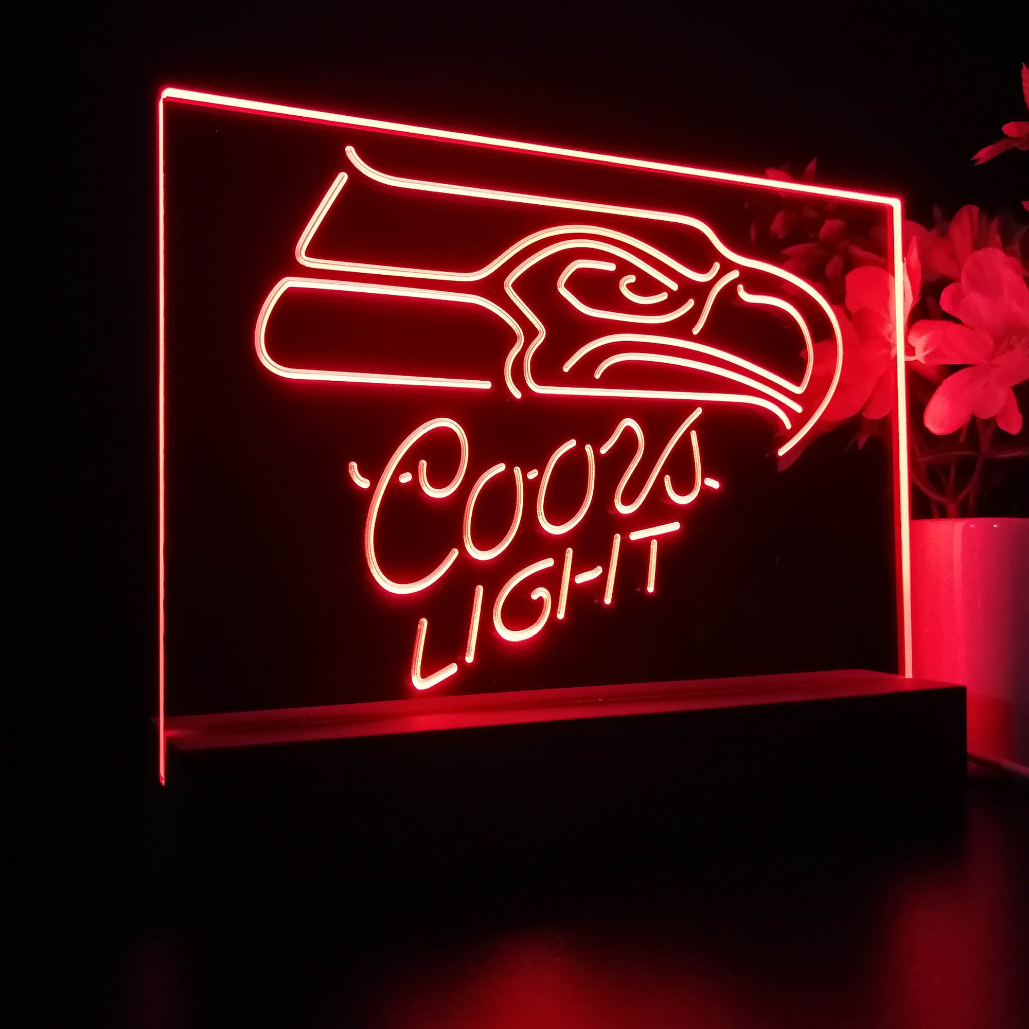 Seattle Seahawks Coors Light 3D LED Optical Illusion Sport Team Night Light