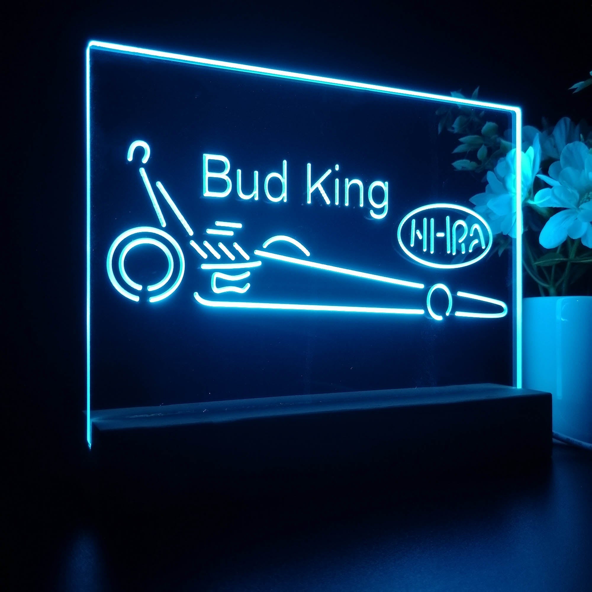 Bud King Nhra Dragster 3D LED Optical Illusion Sport Team Night Light