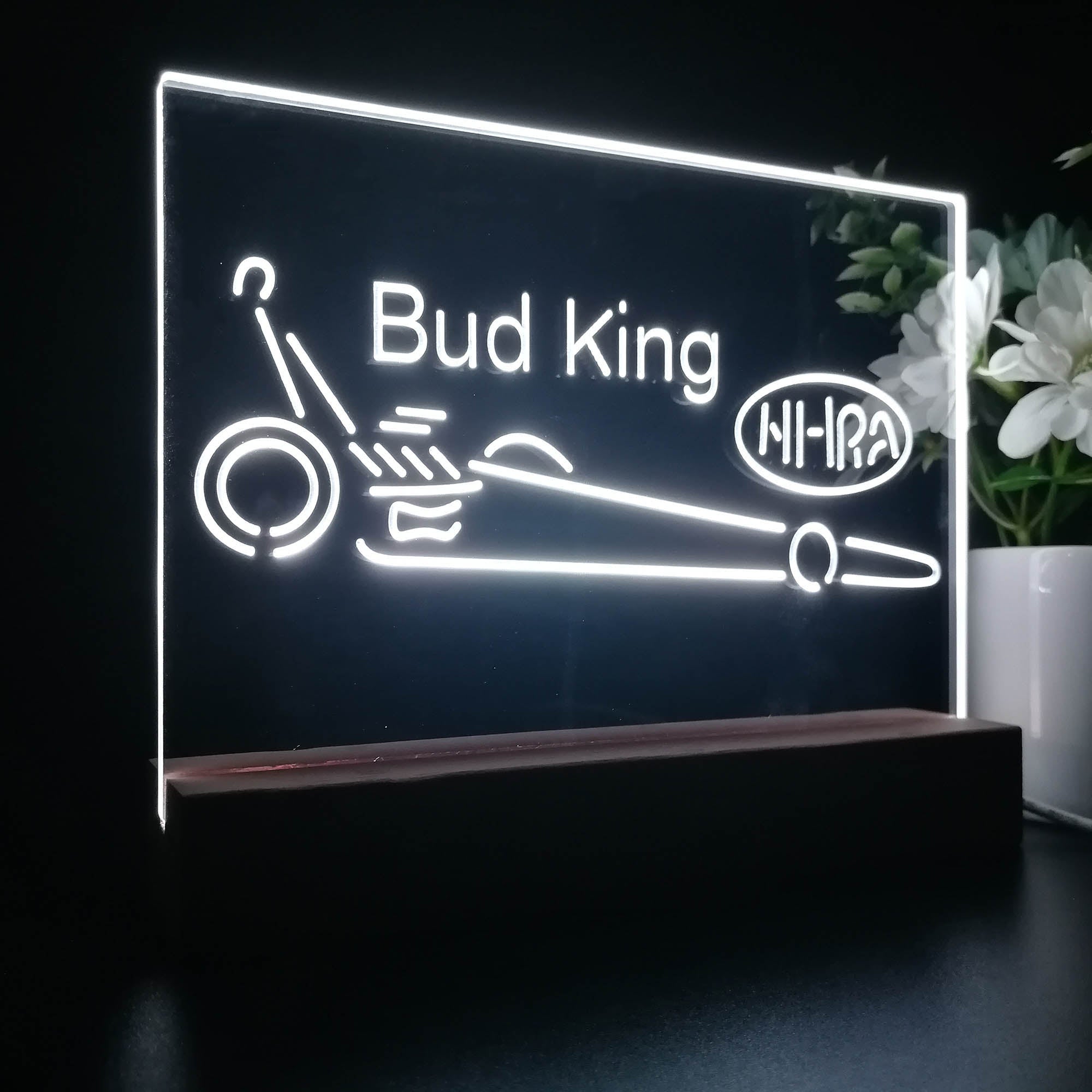 Bud King Nhra Dragster 3D LED Optical Illusion Sport Team Night Light