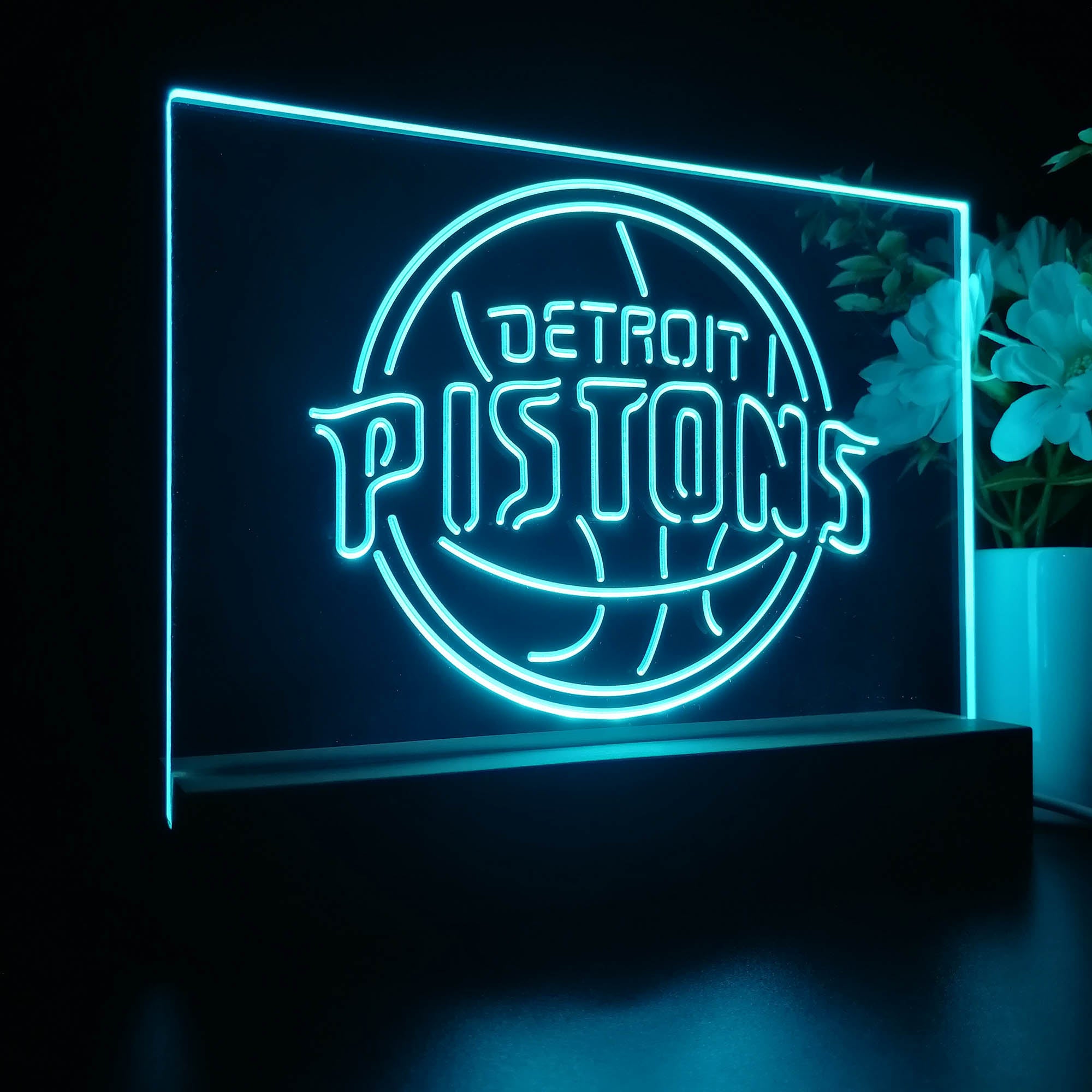Detroit Pistons 3D LED Optical Illusion Sport Team Night Light