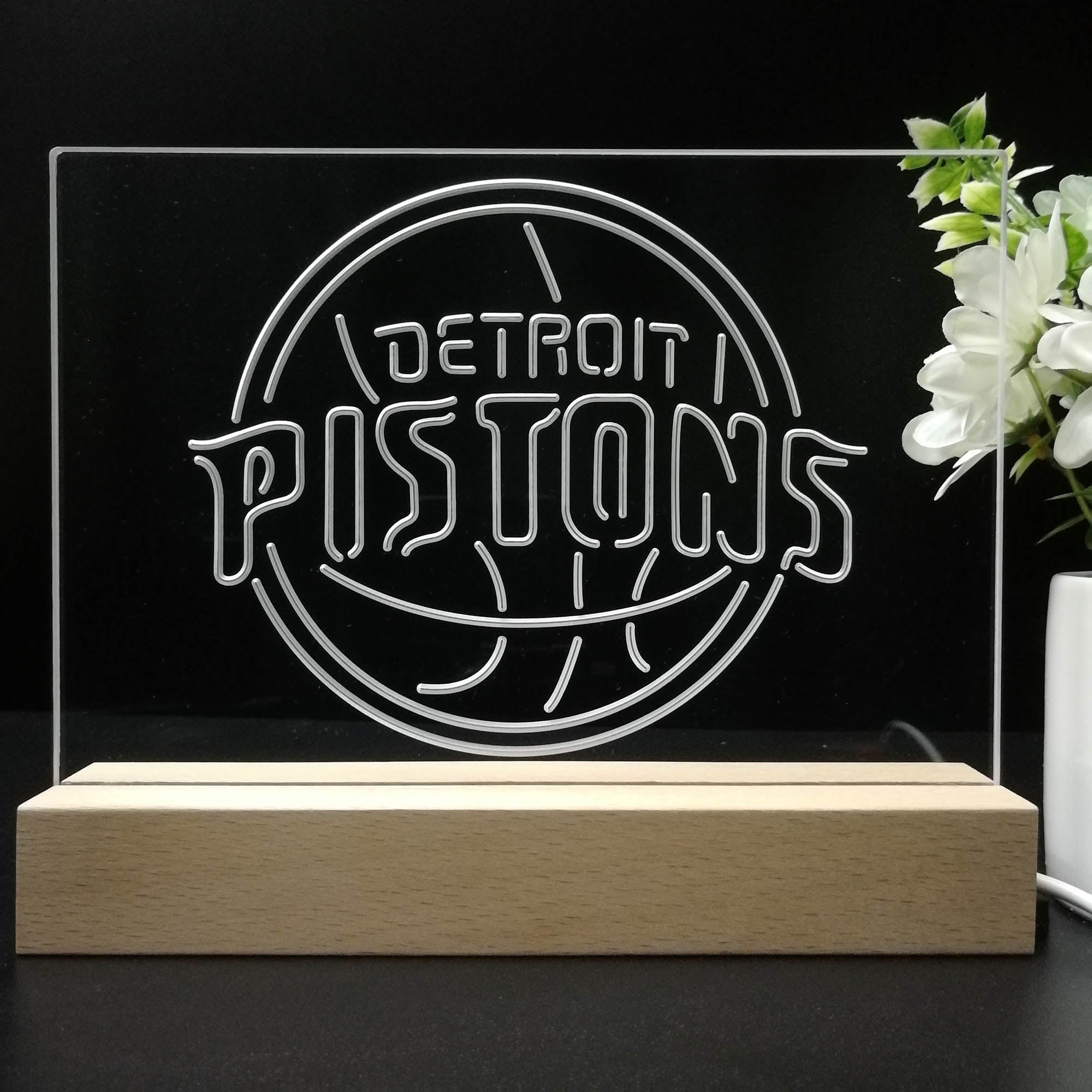 Detroit Pistons 3D LED Optical Illusion Sport Team Night Light