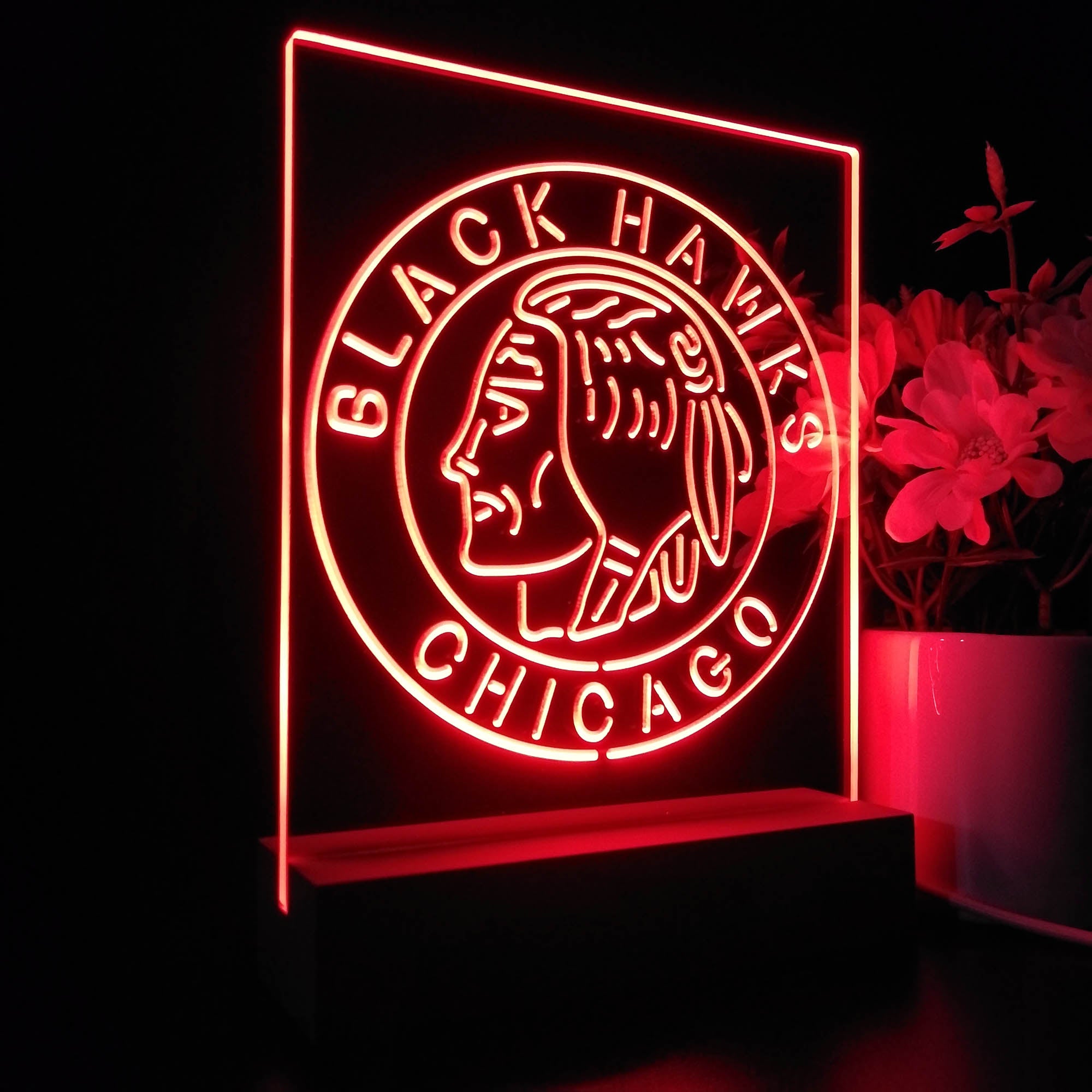Chicago Sport Team Blackhawks 3D LED Optical Illusion Sport Team Night Light