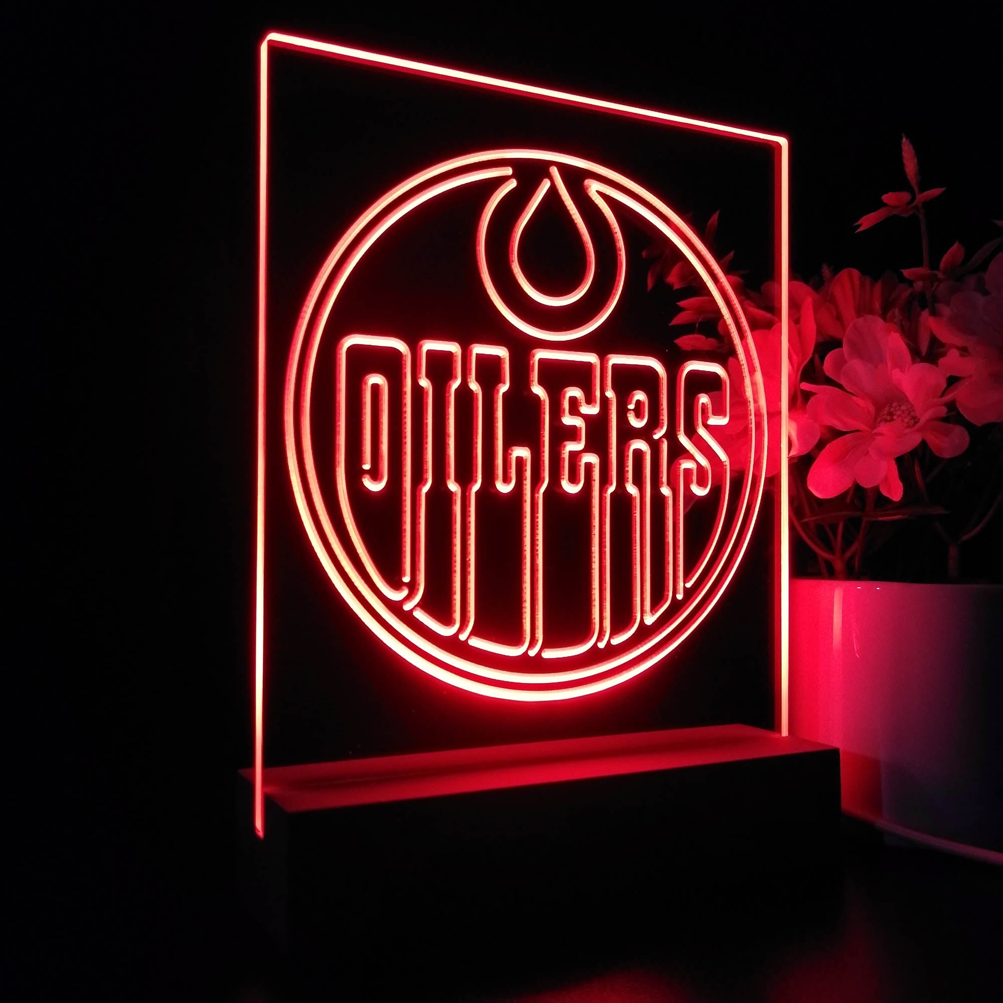 Edmonton Sport Team Oilers 3D LED Illusion Sport Team Night Light