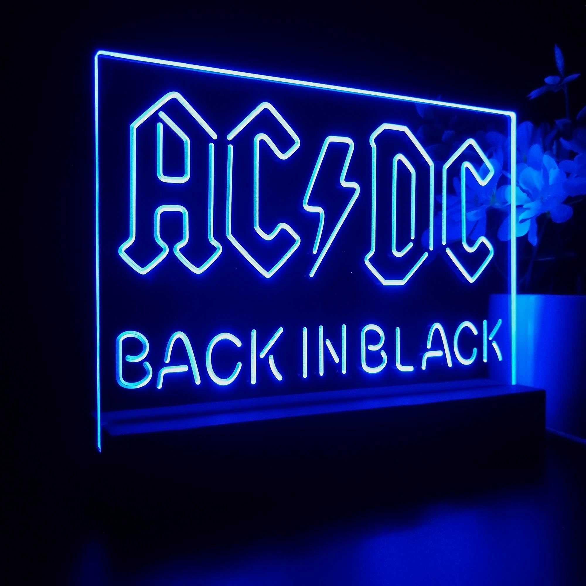 ACDC Back In Black Music Band 3D LED Illusion Night Light