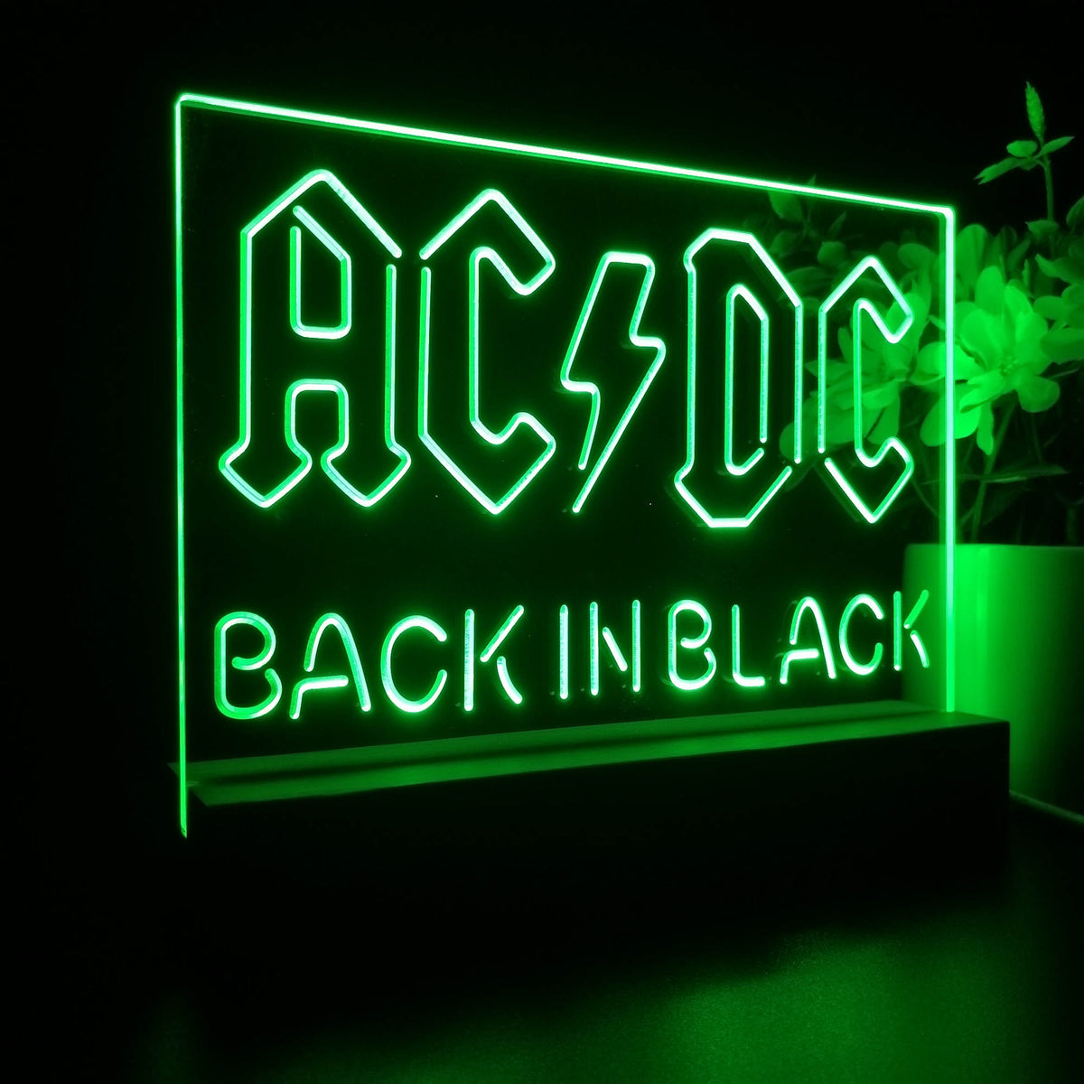 ACDC Back In Black Music Band 3D LED Optical Illusion Night Light | LED ...