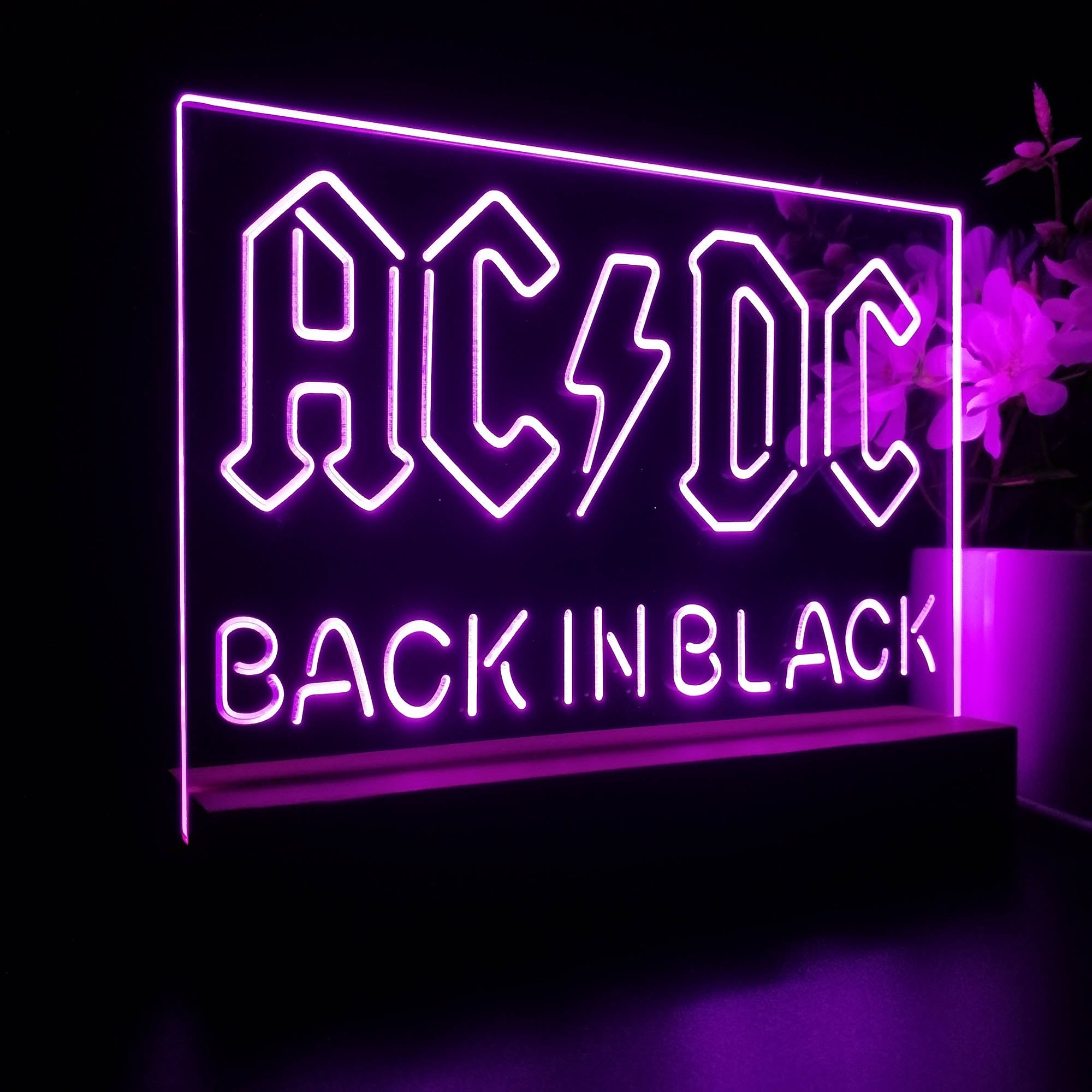 ACDC Back In Black Music Band 3D LED Illusion Night Light