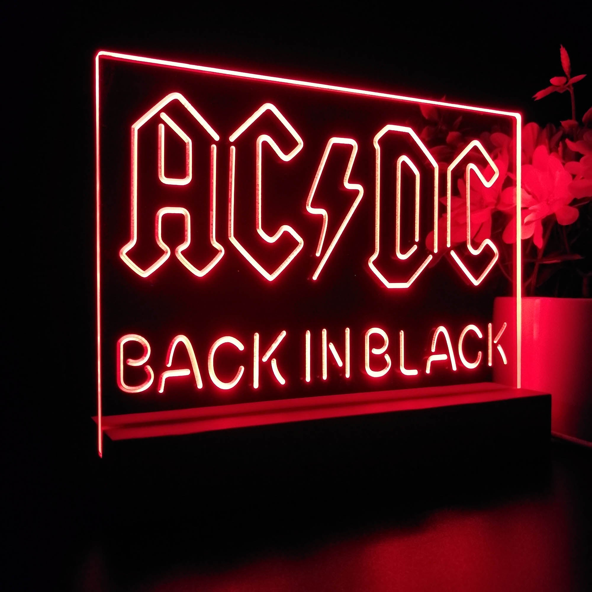 ACDC Back In Black Music Band 3D LED Illusion Night Light