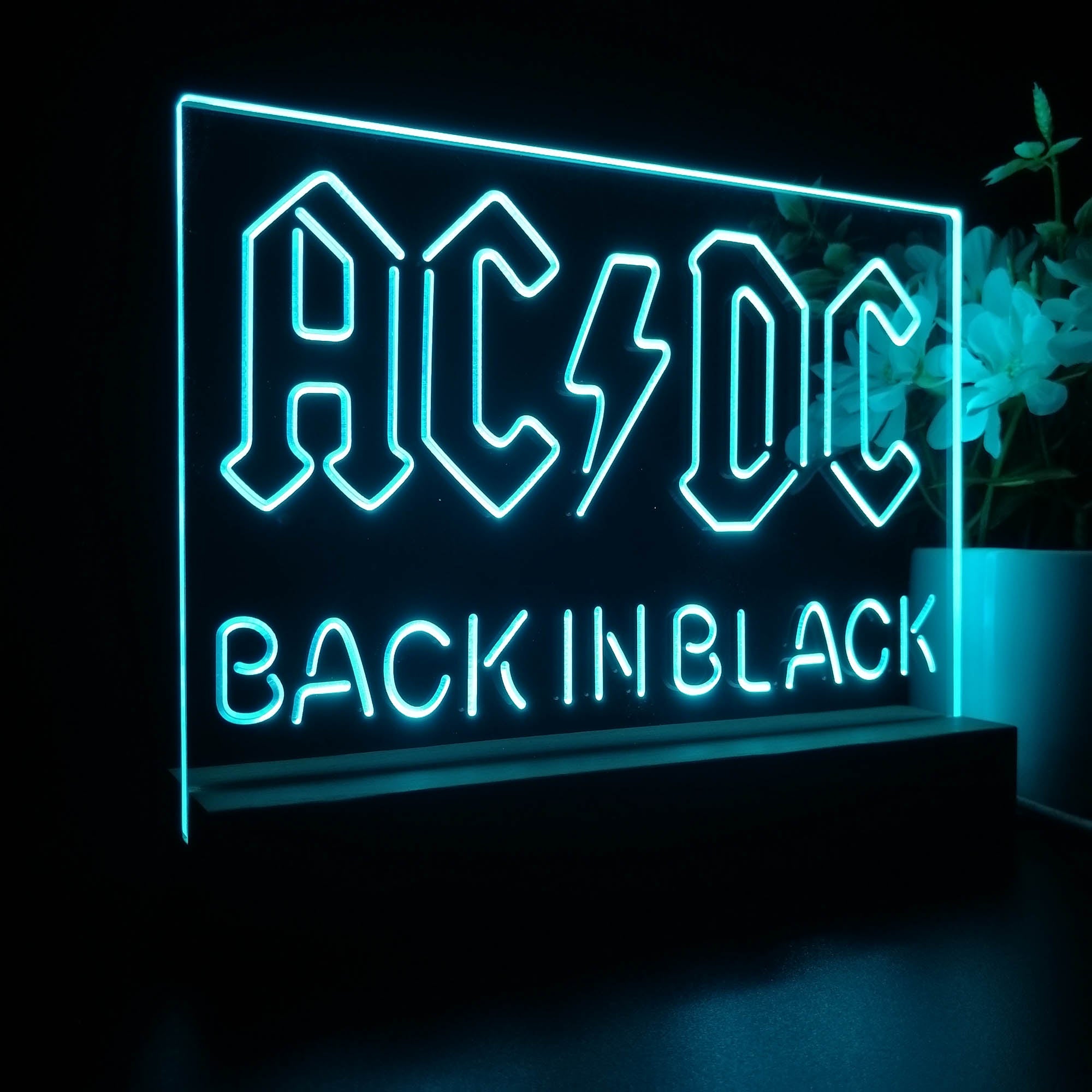 ACDC Back In Black Music Band 3D LED Illusion Night Light