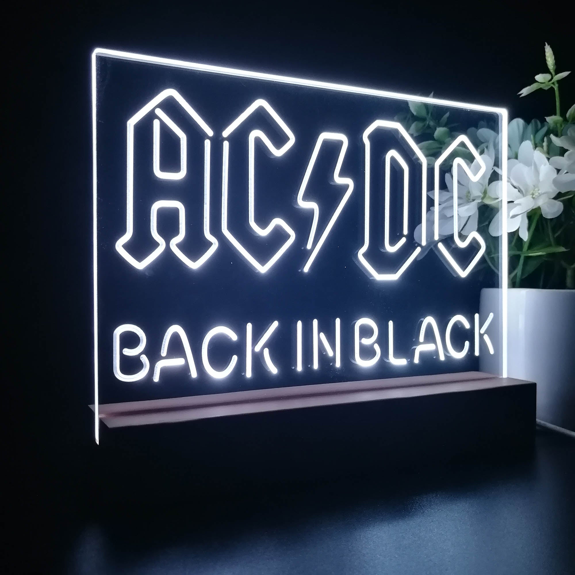 ACDC Back In Black Music Band 3D LED Illusion Night Light