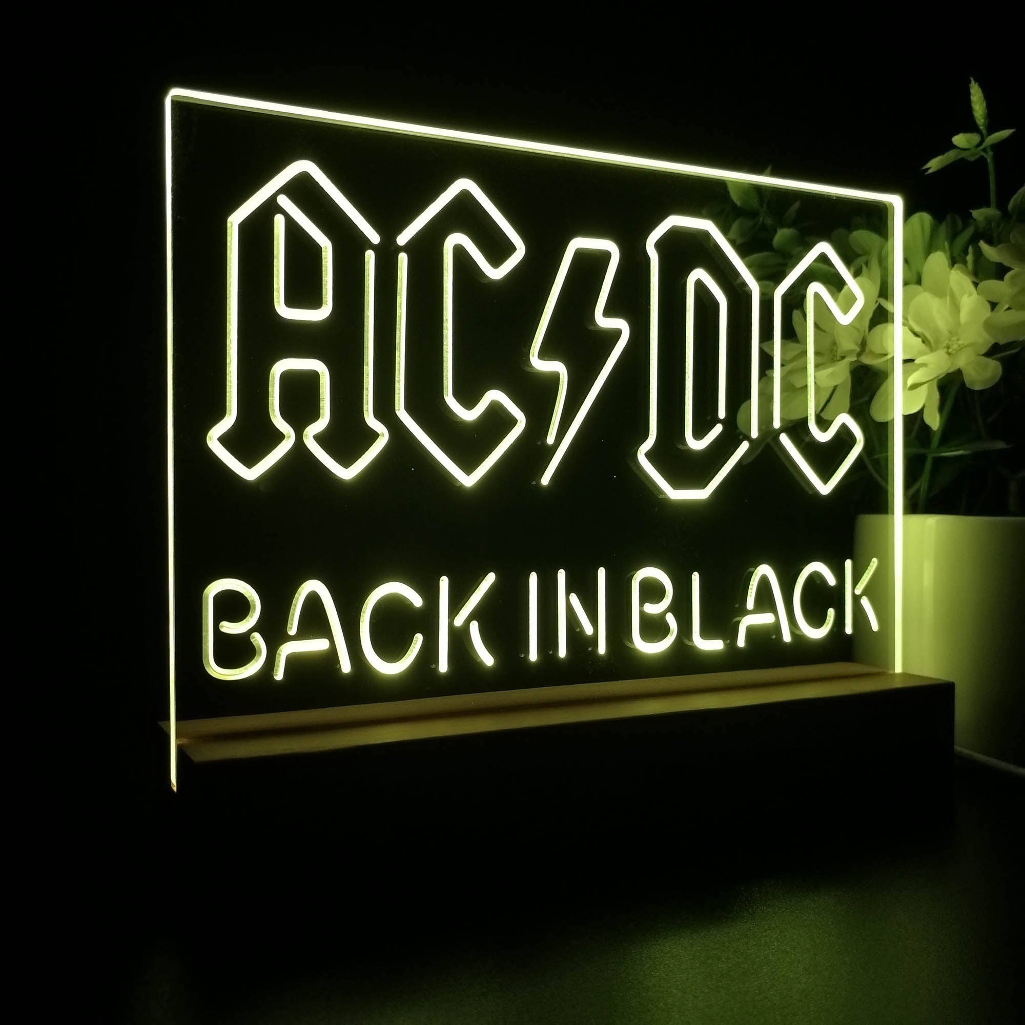 ACDC Back In Black Music Band 3D LED Illusion Night Light